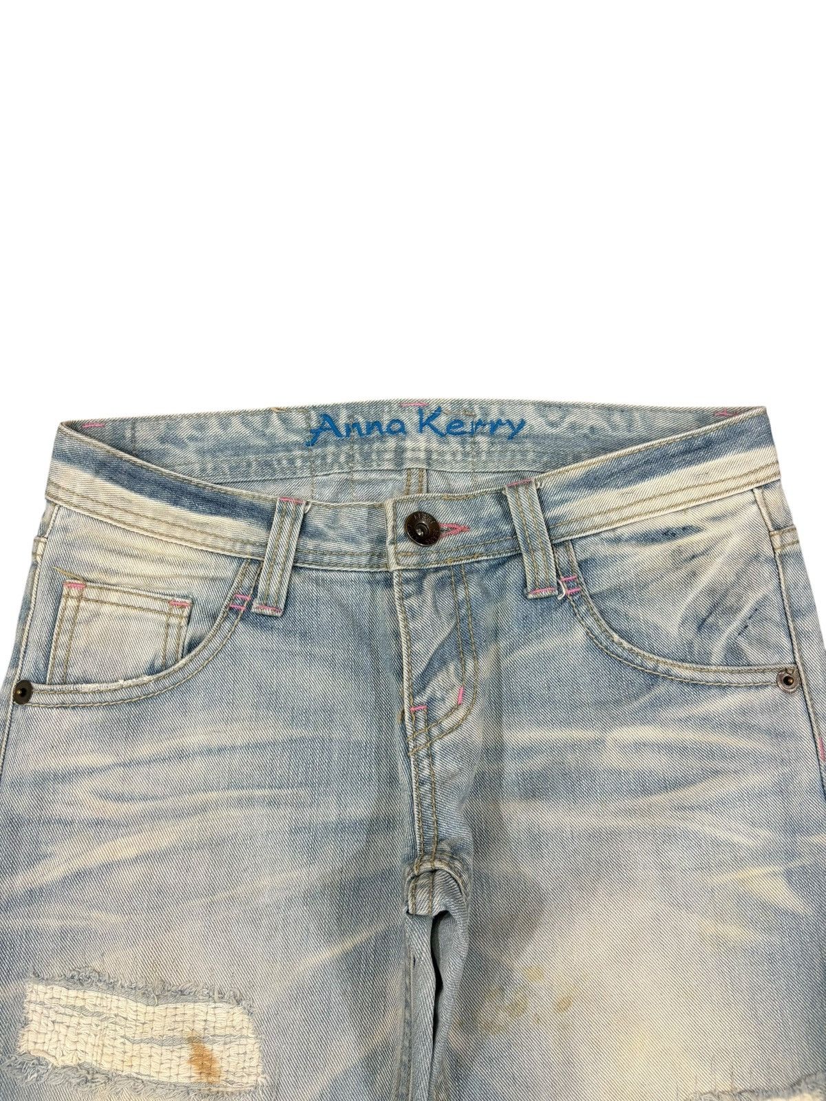 Japanese Brand Vintage Japanese Sashiko Distressed Spiral Leg Flare Jeans Size US 30 / EU 46 - 4 Thumbnail