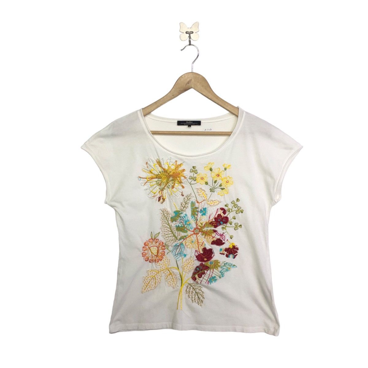 Designer × Max Mara MaxMara Embriodery Sleveeless Women Tshirt Size M / US 6-8 / IT 42-44 - 1 Thumbnail