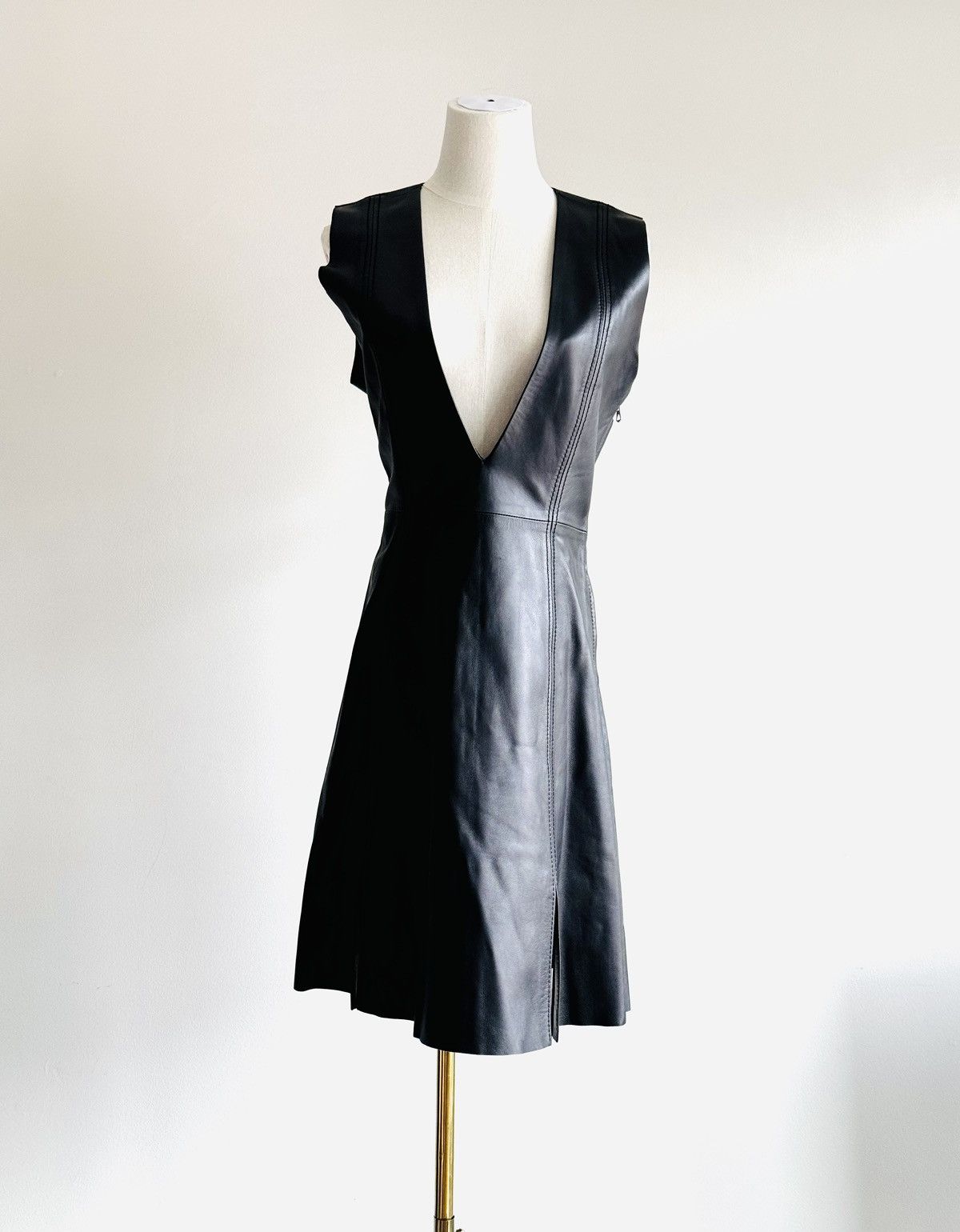Acne Studios Acne Studios Lavern Leather plunge neck dress pinafore sz 40 Size S / US 4 / IT 40 - 1 Thumbnail