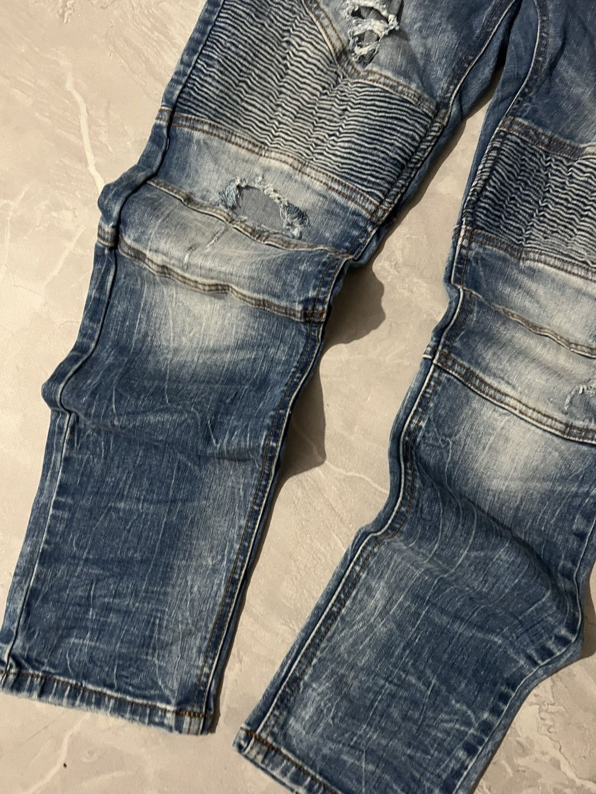 Vintage Distressed Glamour Skinny Swag Jean / Avant Garde Faded 90 Size US 31 - 4 Thumbnail