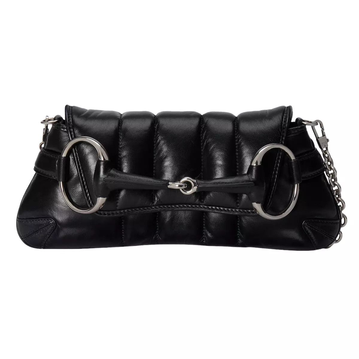 Gucci GUCCI Small Black Quilted Horsebit Chain Bag Size ONE SIZE - 1 Thumbnail