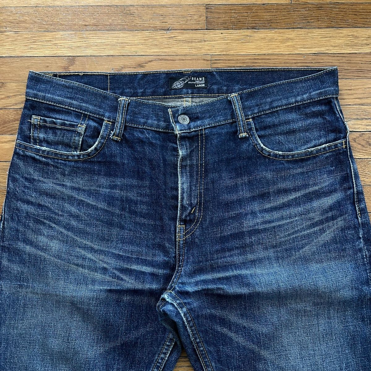 Beams Japan Distressed and Faded Straight Leg Raw Denim Jeans Size US 34 / EU 50 - 4 Thumbnail