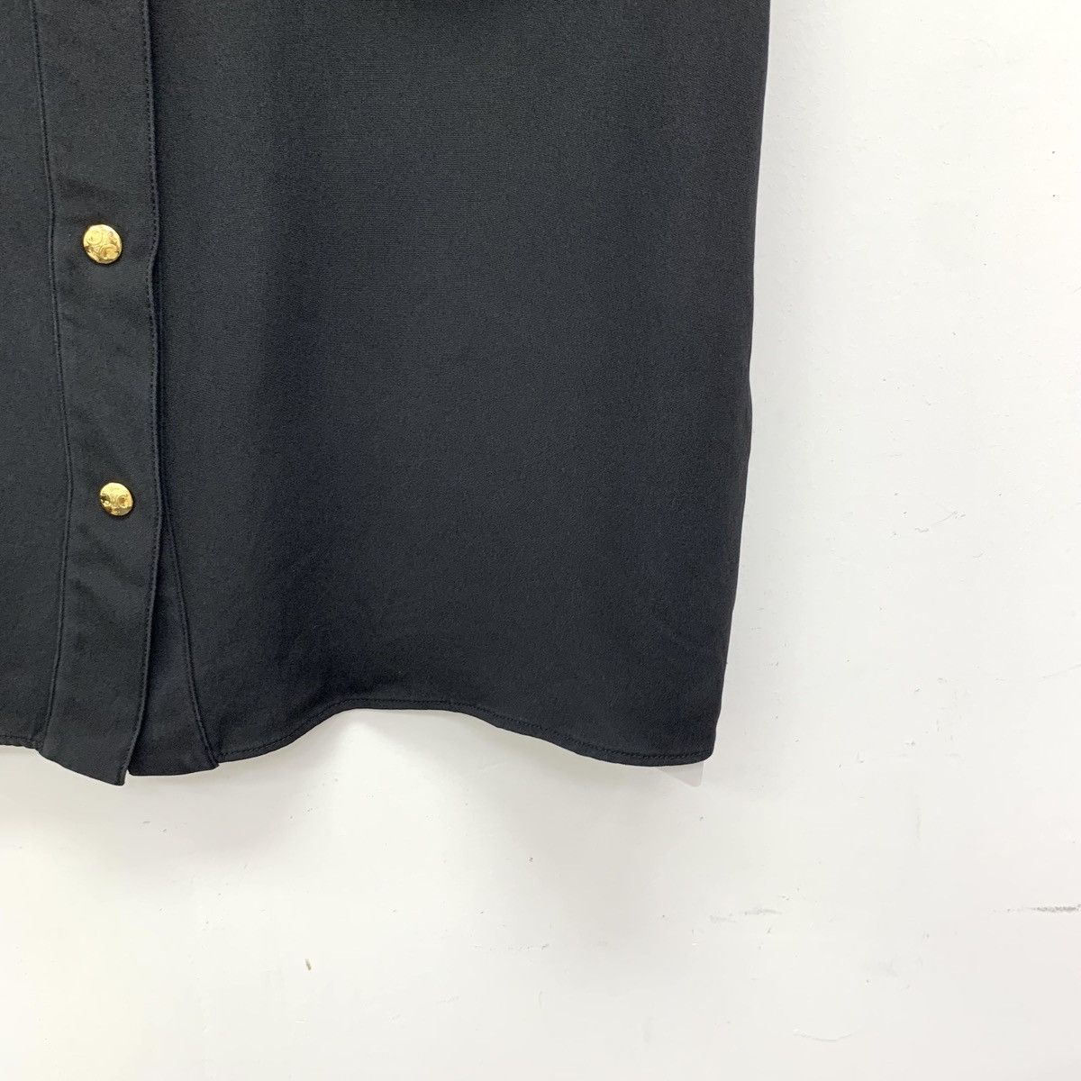 Celine Celine Black Mulberry Silk Short Sleeve Shirt Size XXS / US 00 / IT 34 - 4 Thumbnail