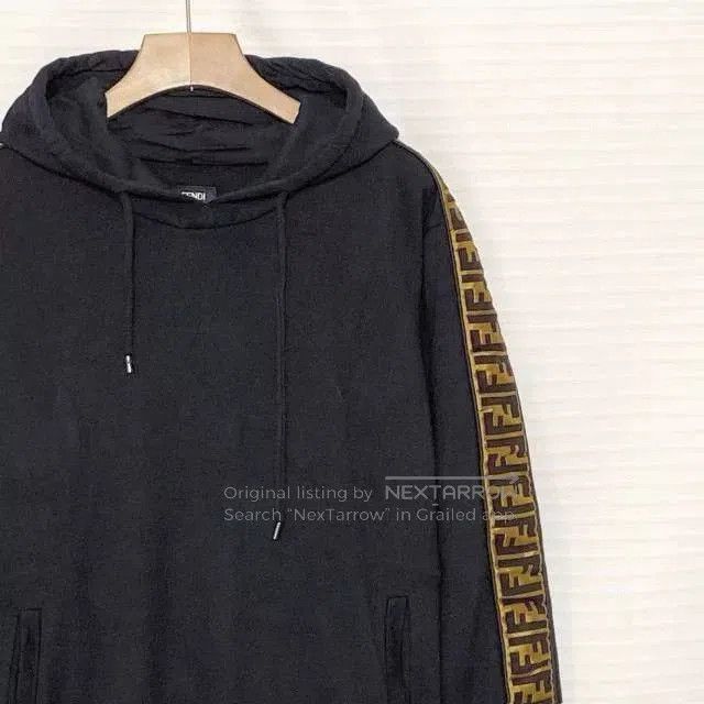 Fendi Fendi Men's FF Logo Tape Hoodie. Size US L / EU 52-54 / 3 - 3 Thumbnail