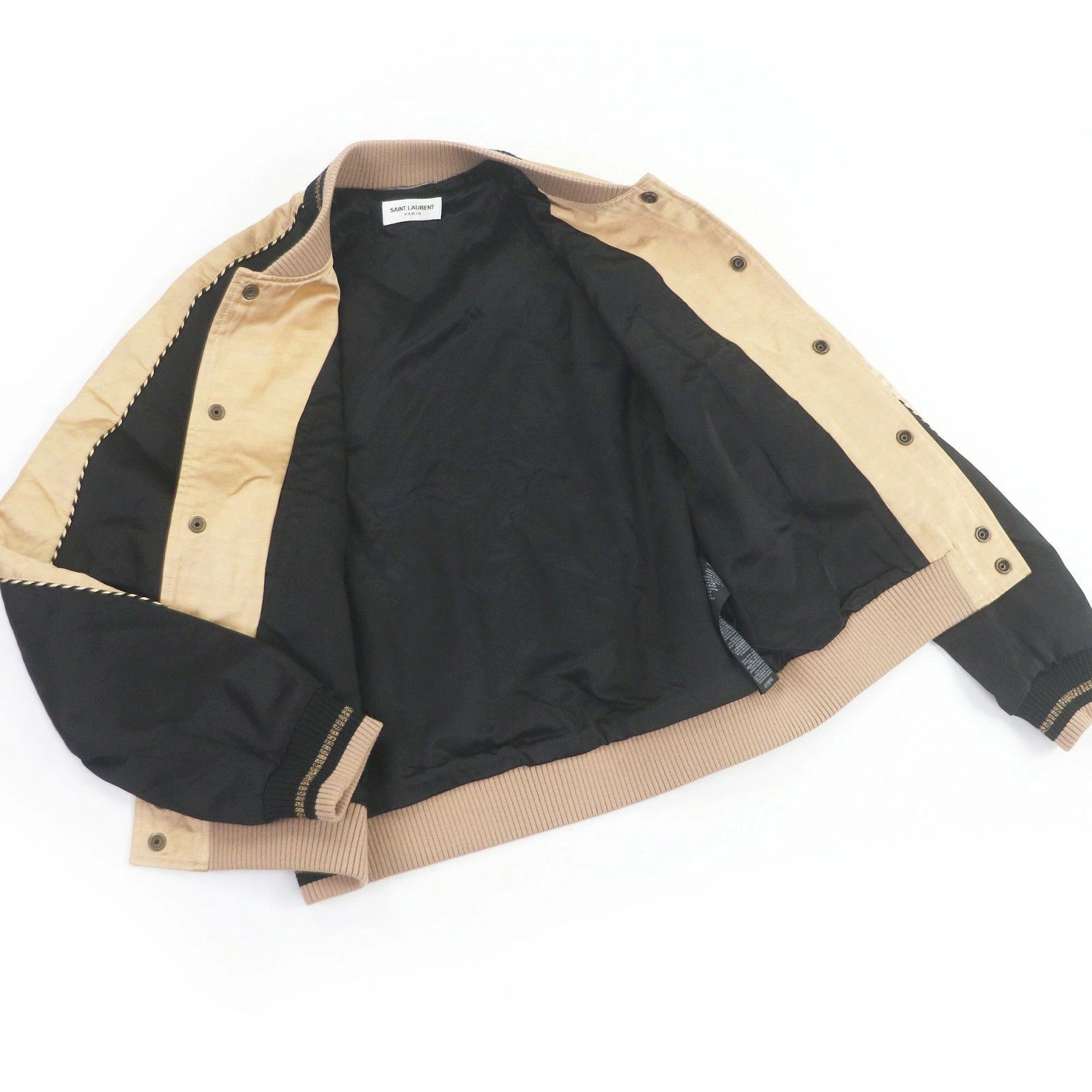 Saint Laurent Paris SAINT LAURENT PARIS Teddy/ Stadium Jacket Gold/Black 46 Size US S / EU 44-46 / 1 - 3 Thumbnail