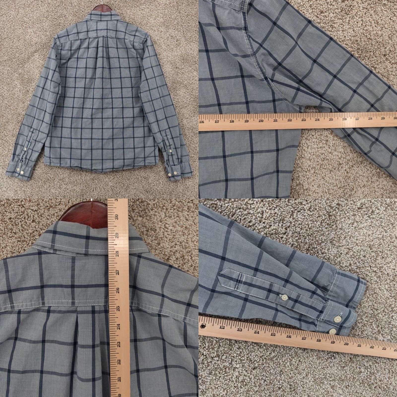 Abercrombie & Fitch Abercrombie & Fitch Muscle Shirt Mens Large Blue Plaid Button-Up Long Sleeve Casual Shirt Size US L / EU 52-54 / 3 - 8 Thumbnail