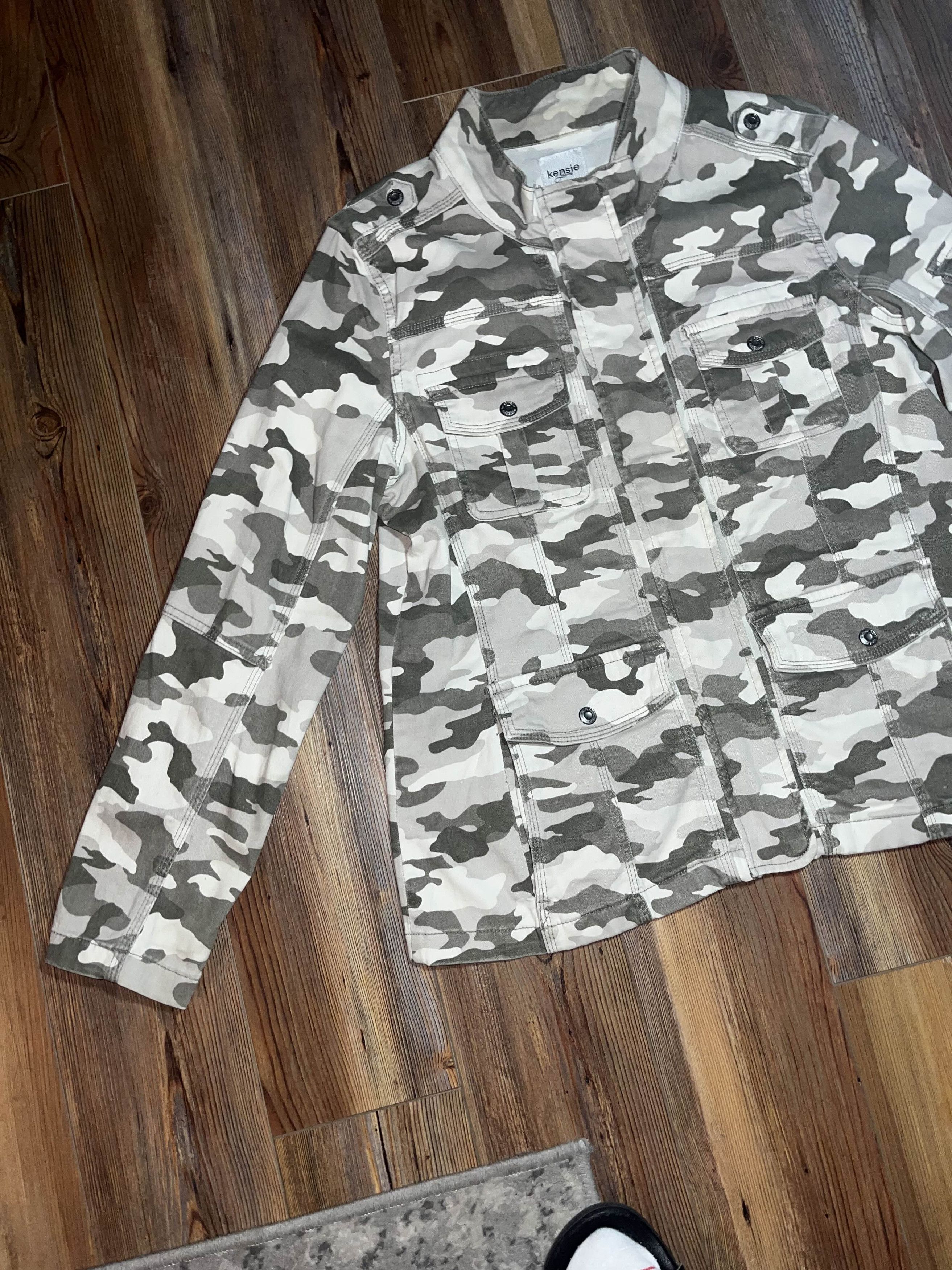 Vintage Y2K Military Camo Print Kensie Jeans Jacket Size M / US 6-8 / IT 42-44 - 3 Thumbnail