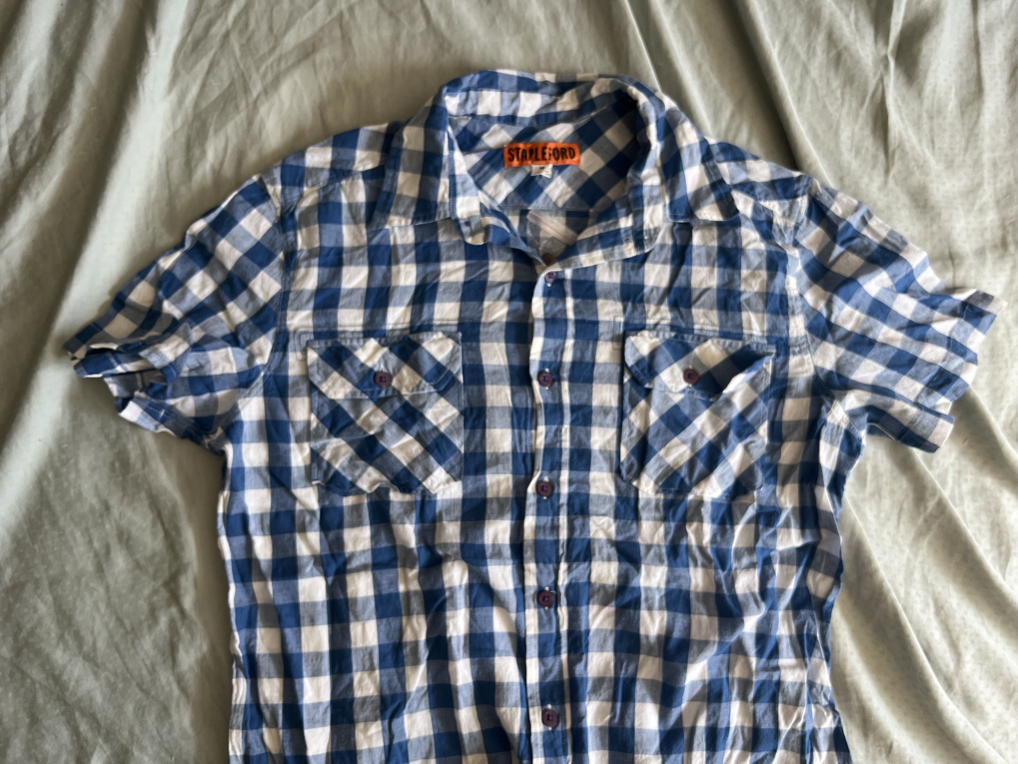 Stapleford Stapleford Gingham plaid S/S Button Up Shirt Medium $79.50 Size US M / EU 48-50 / 2 - 1 Thumbnail