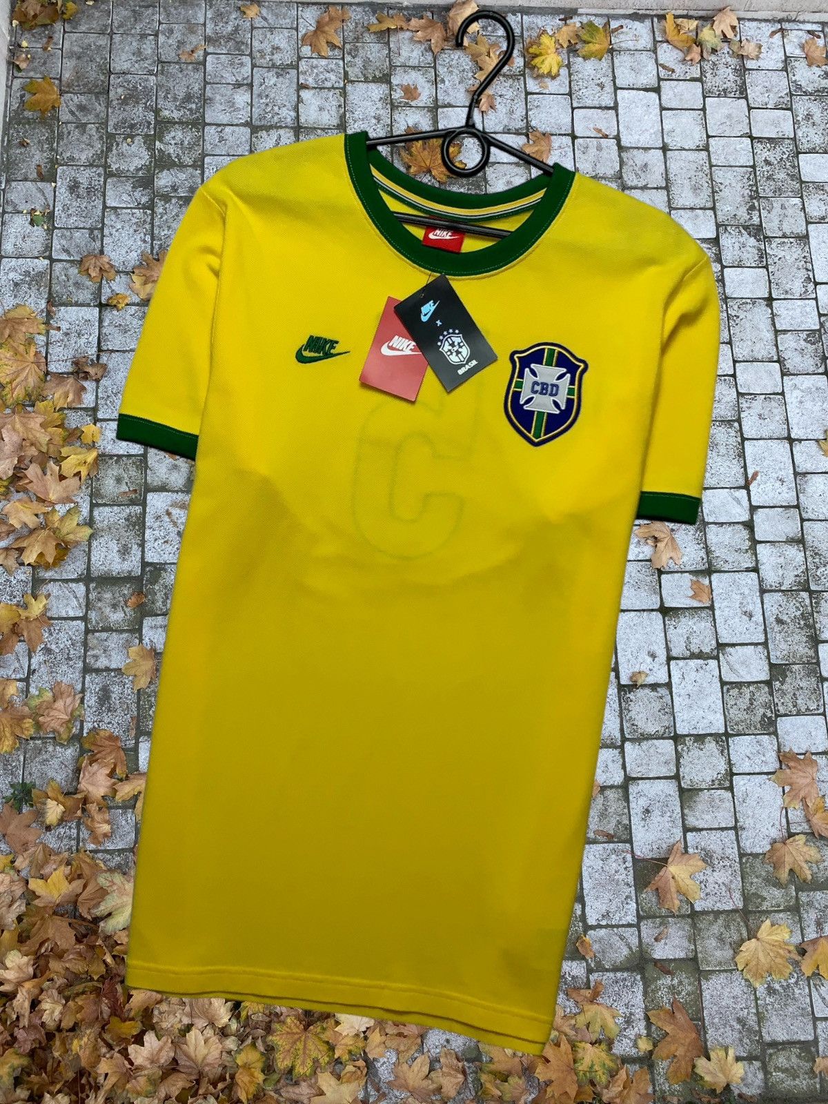 image of Nike Brazil Soccer Jersey in Yellow, Men's (Size Large)