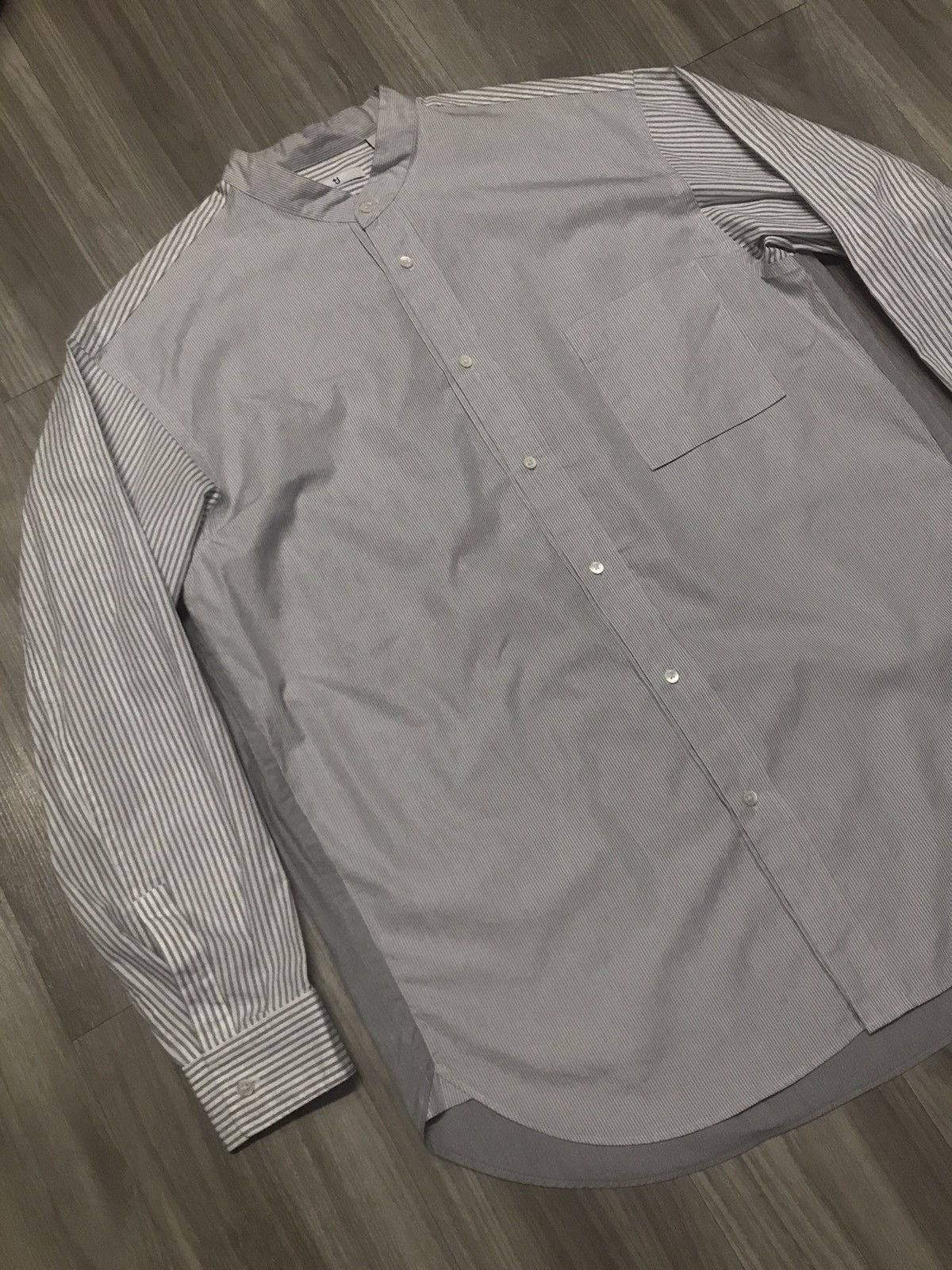 Jil Sander × Uniqlo JILL SANDER X UNIQLO - Mandarin Collar Two Tones Wide Shirts Size US L / EU 52-54 / 3 - 11 Thumbnail