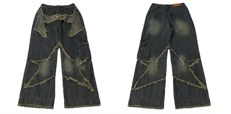 Designer Star Contrasting Splicing Men Jeans Size US 31 - 8 Thumbnail