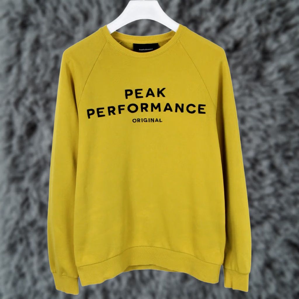 Peak Performance Peak Performance Sweatshirt Men's LARGE Logo Print Crew Neck Pullover Yellow Orig C Size US L / EU 52-54 / 3 - 1 Thumbnail