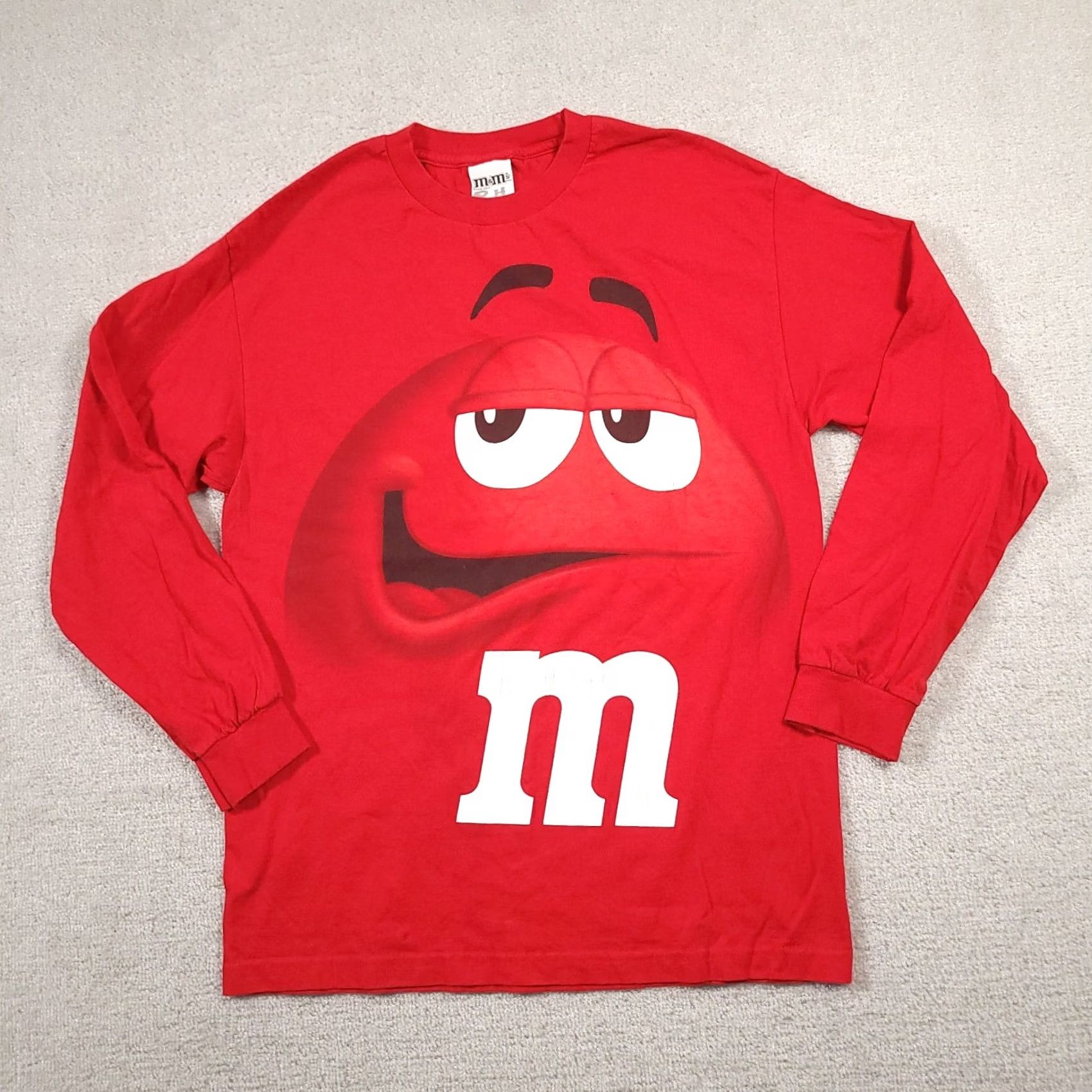 CHOCOOLATE VINTAGE M & M Shirt Mens L Red Logo Official Cool Cartoon TV M&M's Chocolate Candy Graphic Print Long Sleeve Crew Neck Size US L / EU 52-54 / 3 - 2 Thumbnail