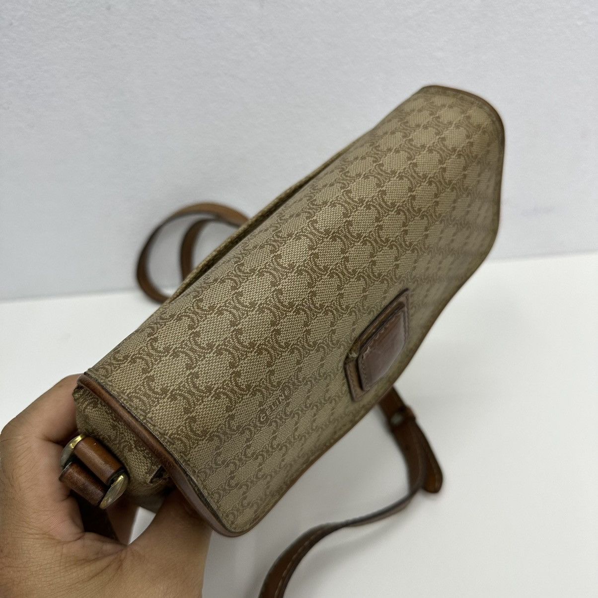 Celine AUTHENTIC CELINE MACADAM SHOULDER CROSSBODY BAG Size ONE SIZE - 8 Thumbnail
