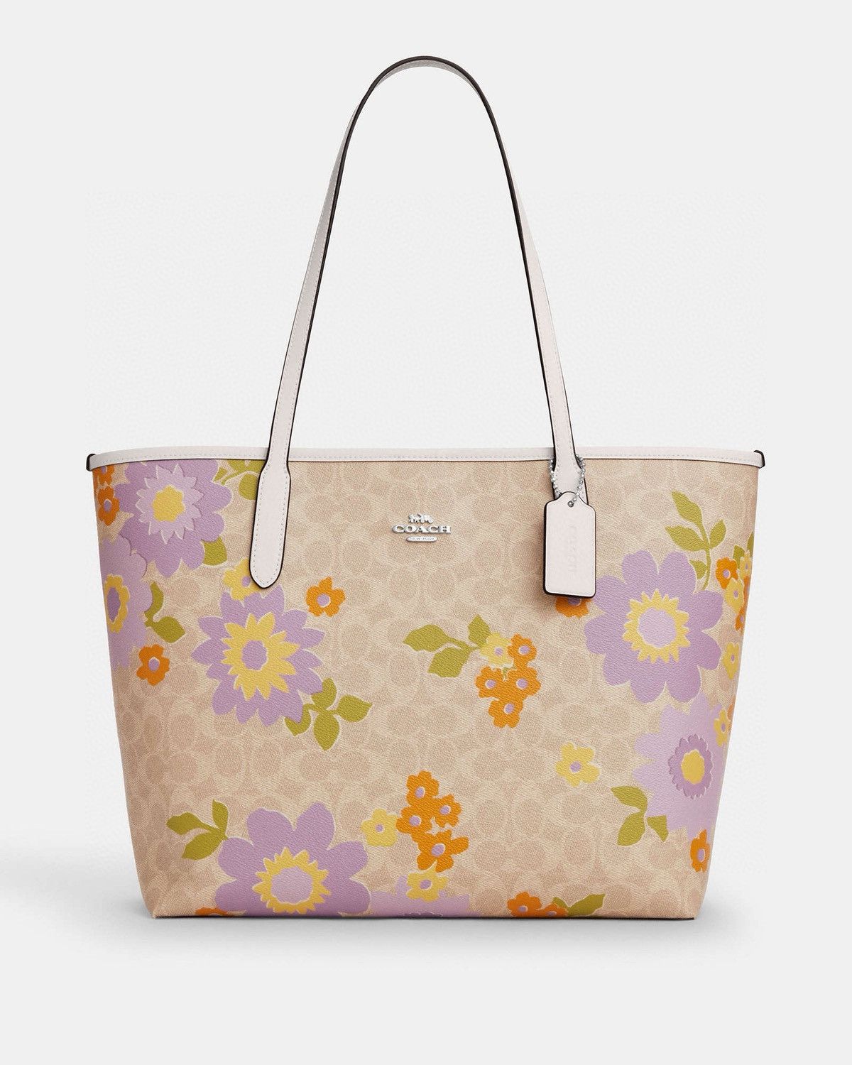 Coach NWT COACH City Tote Bag Signature Canvas With Floral Print Size ONE SIZE - 4 Thumbnail