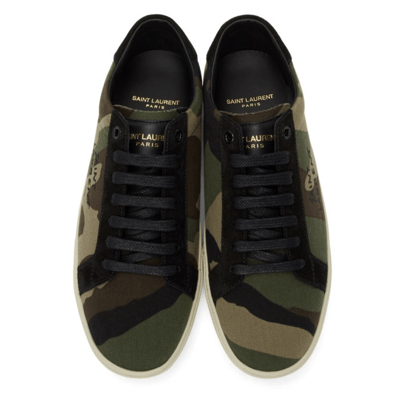 Saint Laurent Paris Saint Laurent Canvas Camo SL/06 Low Top Sneaker Men Size US 10 / EU 43 - 2 Thumbnail