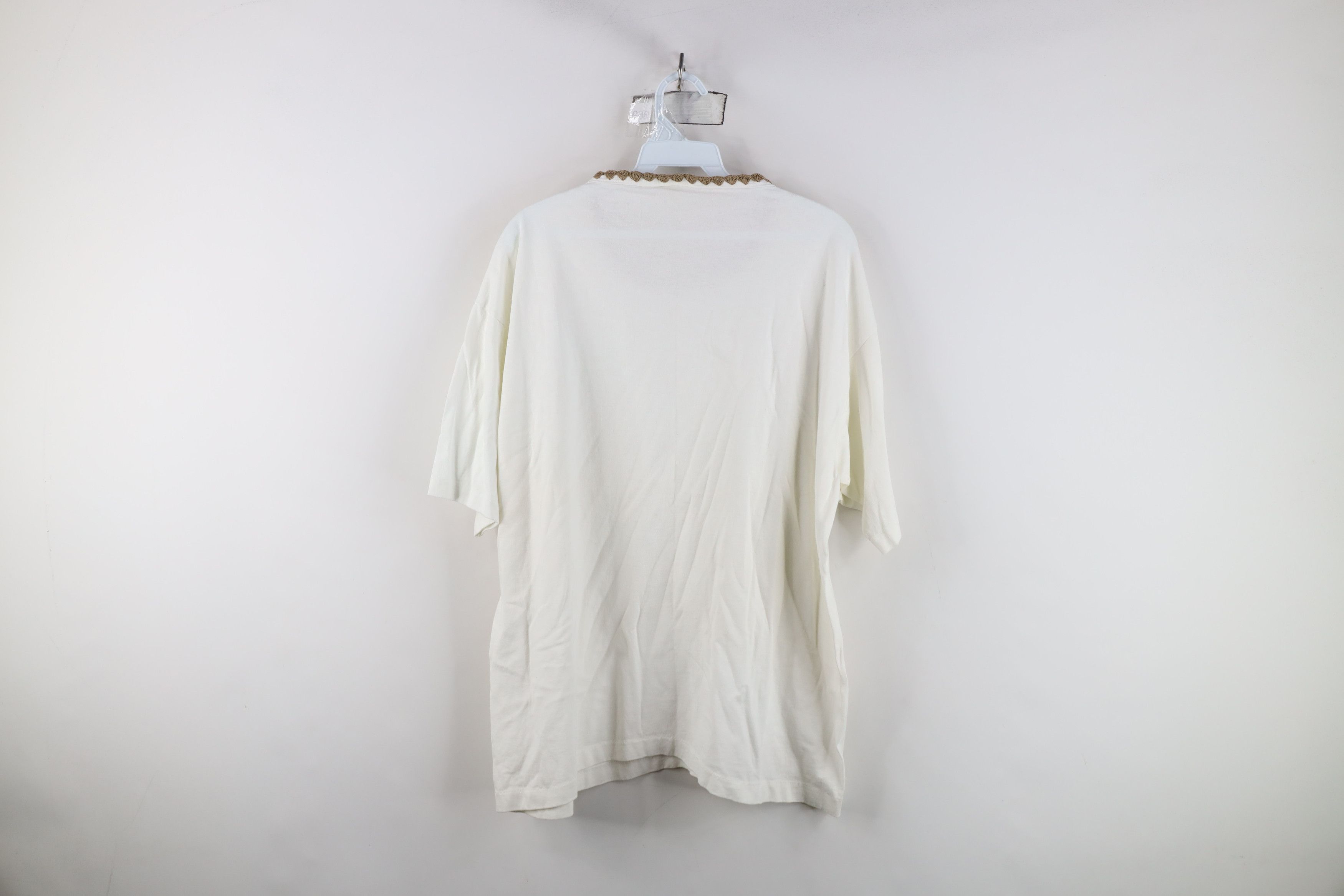 Vintage Vintage 90s Streetwear Scallop Collar Blank T-Shirt USA Size XXL / US 16-18 / IT 52-54 - 11 Thumbnail