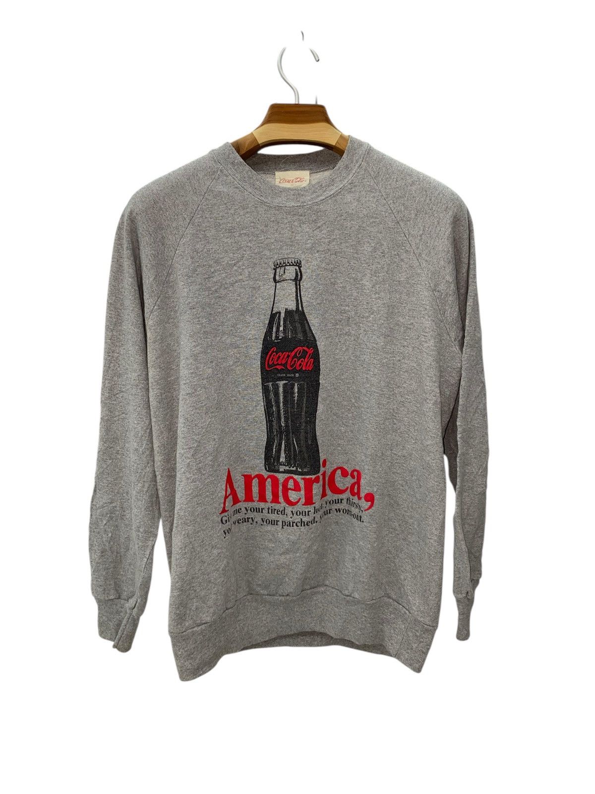 Coca Cola × Vintage Vtg 80s Coca Cola America graphic pullover sweatshirt Size US XL / EU 56 / 4 - 2 Thumbnail
