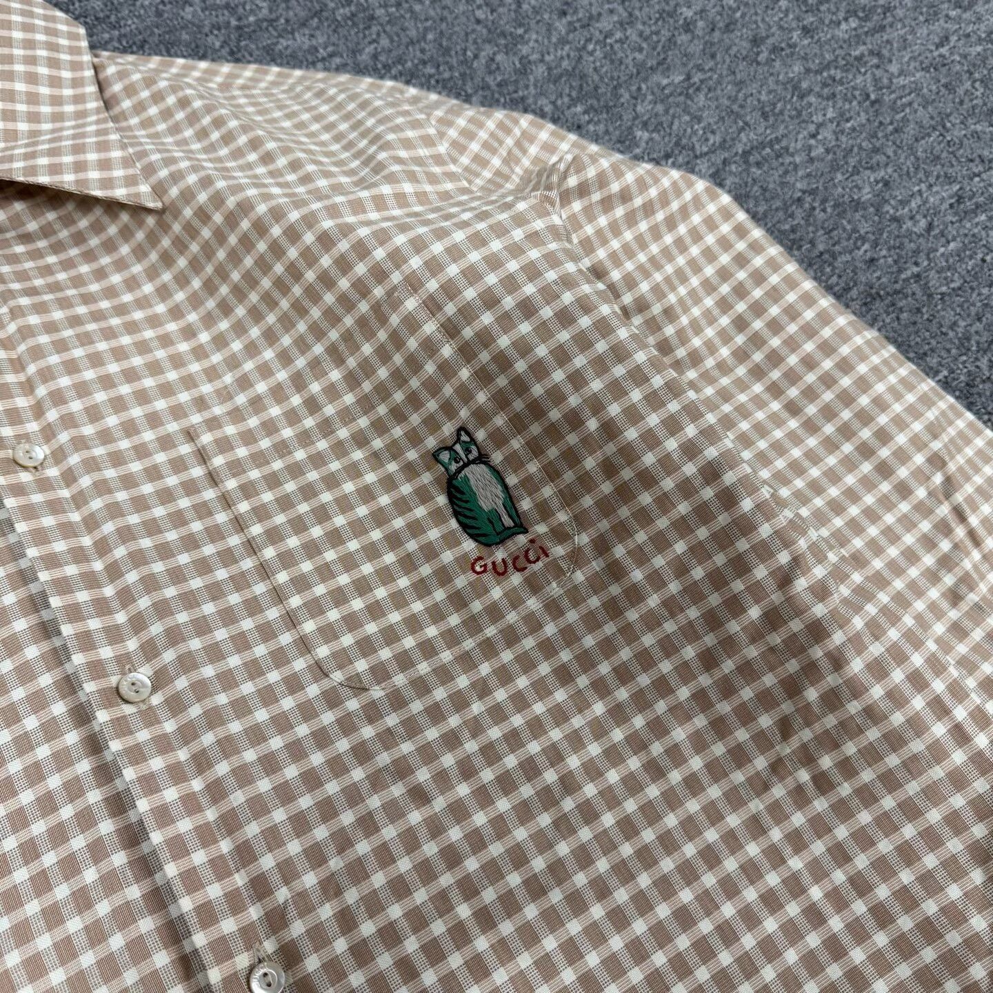 Gucci gucci embroidered checkered shirt with logo Size US L / EU 52-54 / 3 - 5 Thumbnail