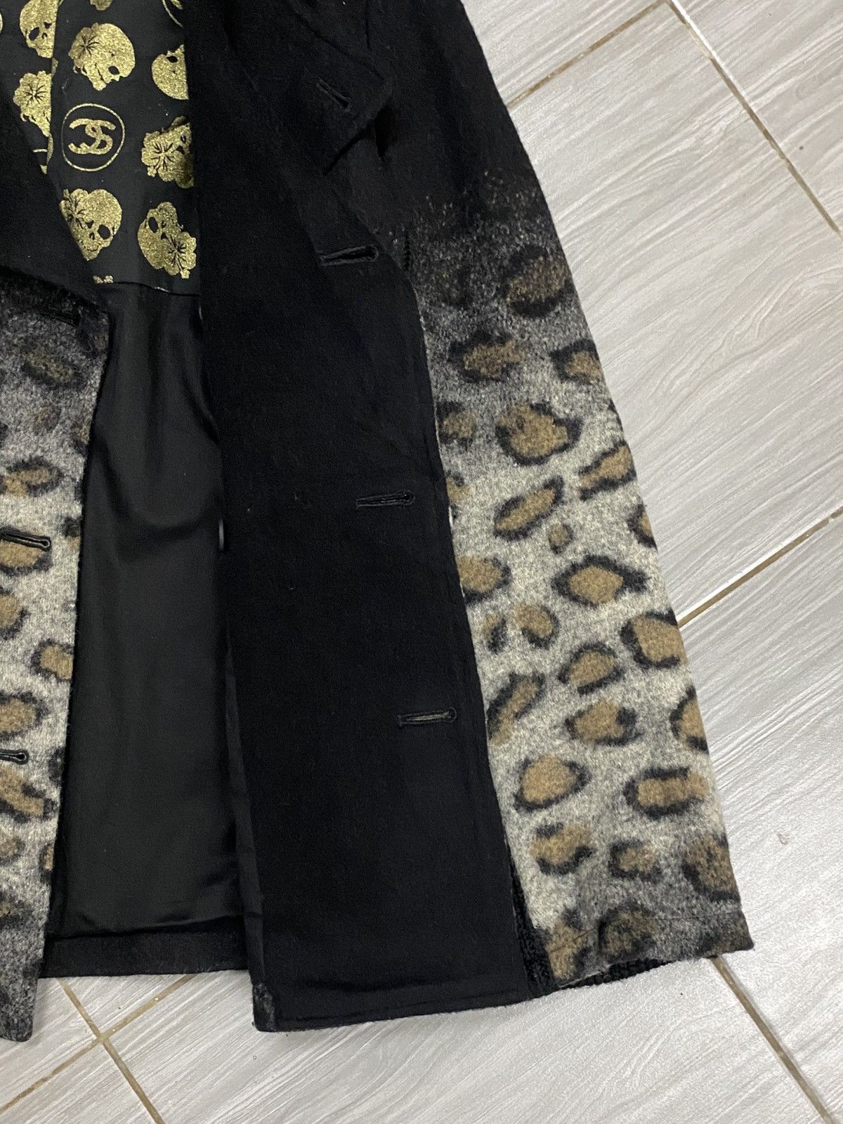 FranCisT MOR.K.S FranCisT_MOR.K.S. Leopard Gradient Wool Pea Coat Knit Collar Size US M / EU 48-50 / 2 - 3 Thumbnail