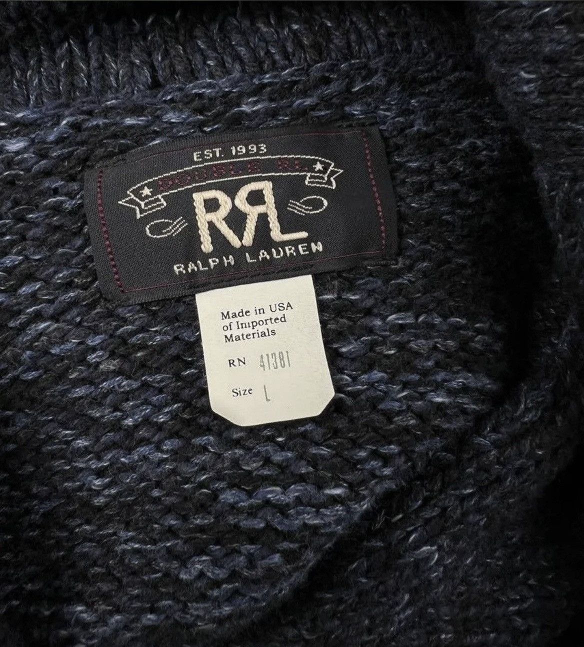 RRL Ralph Lauren RRL Double RL made in USA Wool Cotton Shawl Collar Cardigan Size US L / EU 52-54 / 3 - 7 Thumbnail