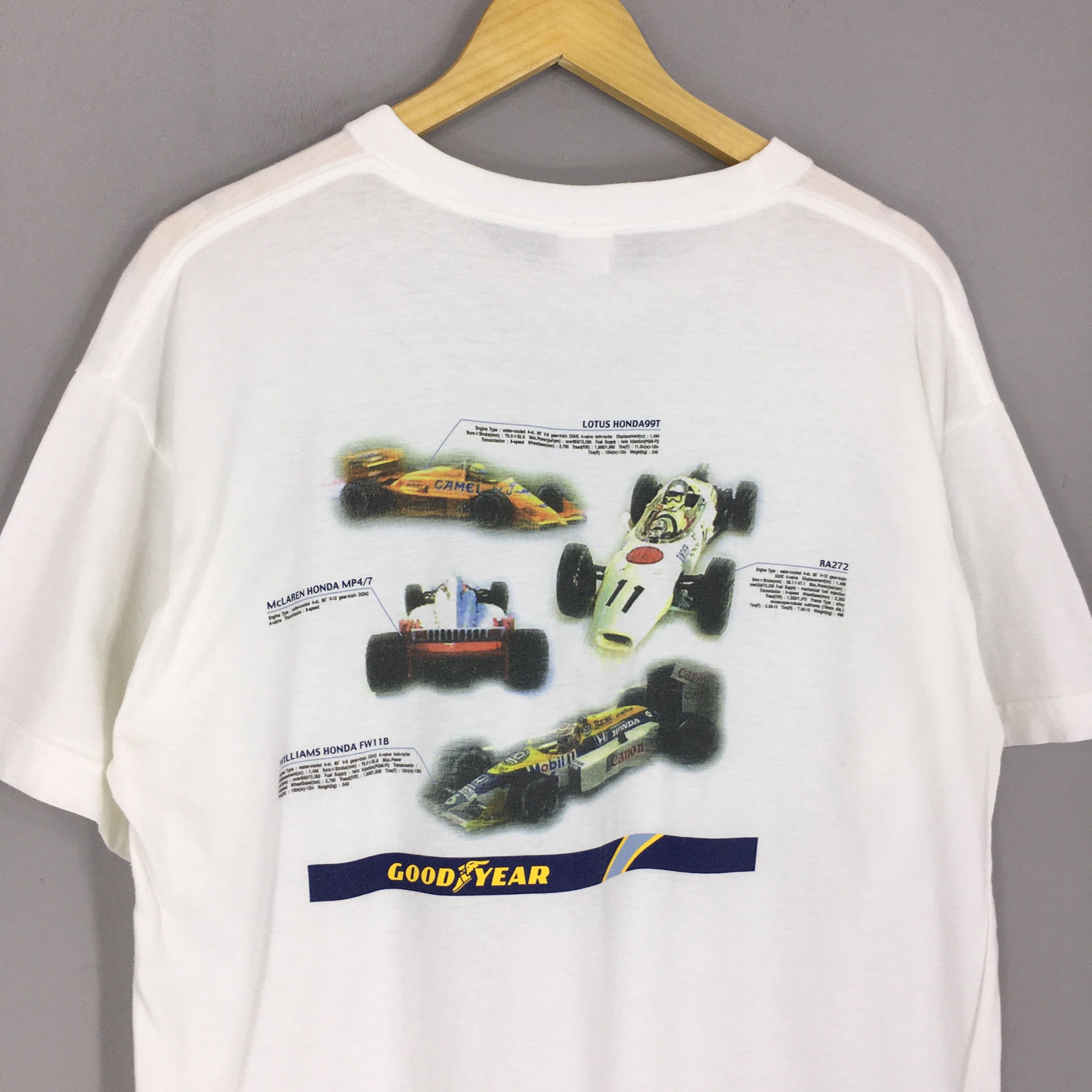 Formula 1 × Vintage Vintage 90s Goodyear F1 Racing White T Shirt Large Size US L / EU 52-54 / 3 - 2 Thumbnail