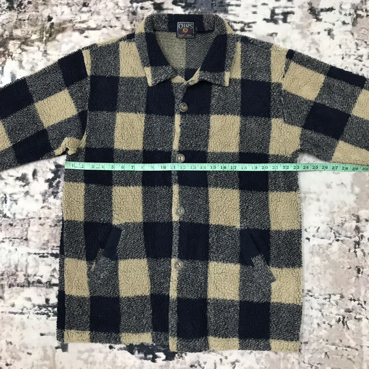 Chaps Ralph Lauren Chaps Ralph Lauren Wooden Button Plaid Checked Fleece Jacket Size US L / EU 52-54 / 3 - 12 Thumbnail