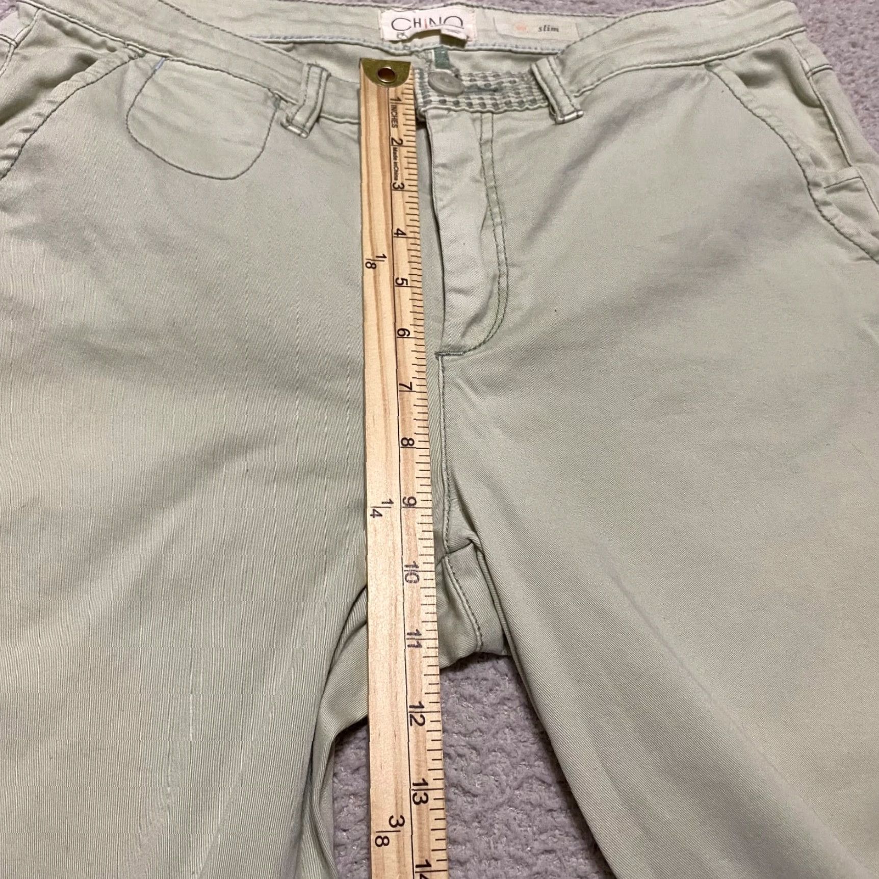 Anthropologie Anthropologie Pants sz 29 Beige Solid Straight Leg Chino Slim Mid Rise Womens Size 29" - 4 Thumbnail