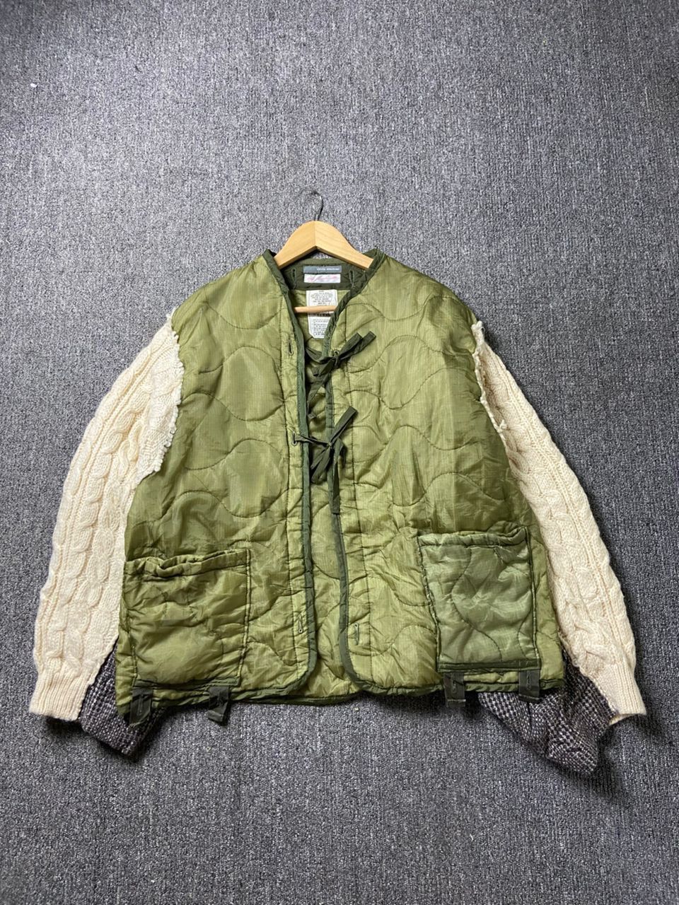Japanese Brand Vinvin Temitemi Quilted Jacket with Knit Sleeves (200) Size US M / EU 48-50 / 2 - 1 Thumbnail