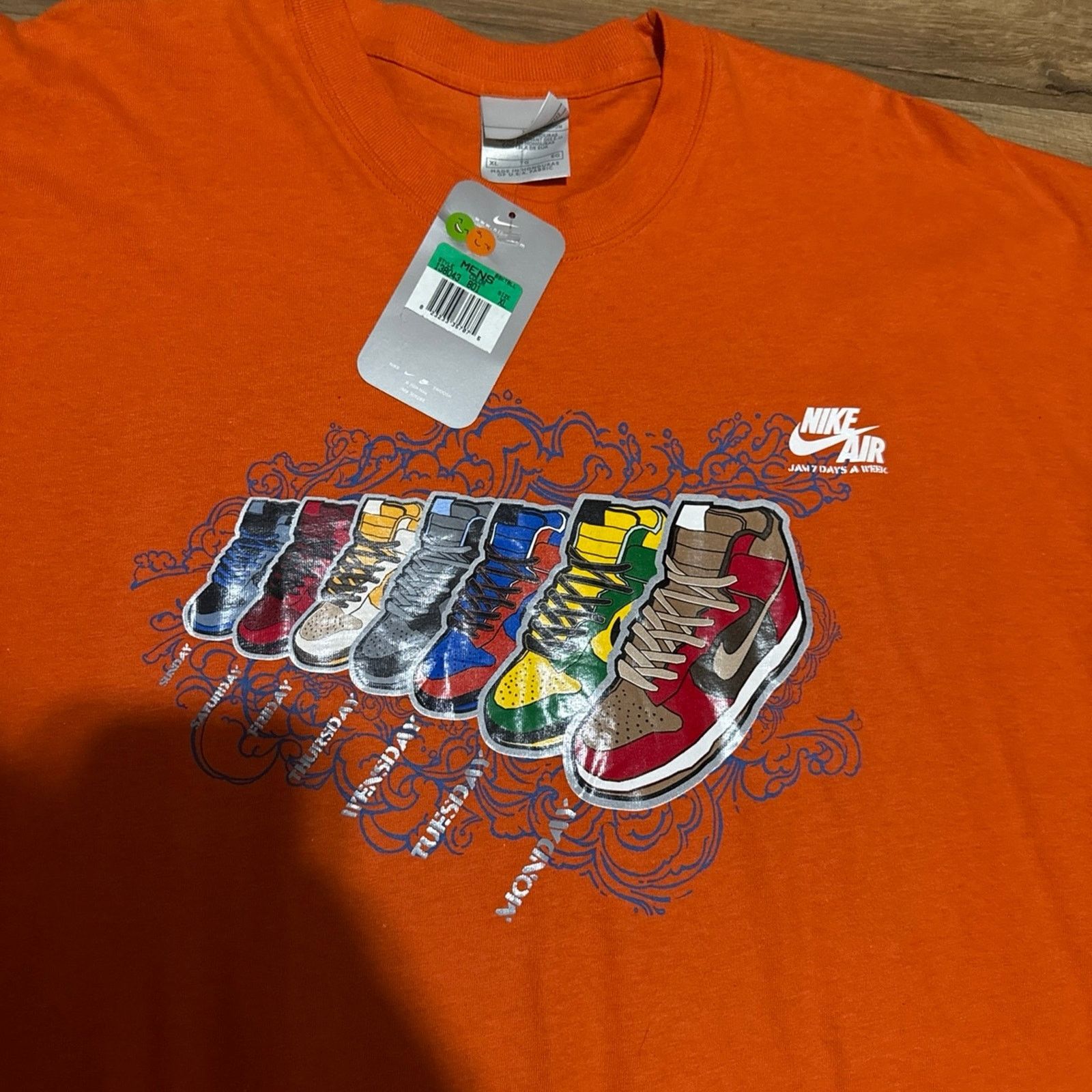 Nike 2004 Nike Dunk Jam 7 Days A Week Short Sleeve Shirt Size US XL / EU 56 / 4 - 2 Thumbnail