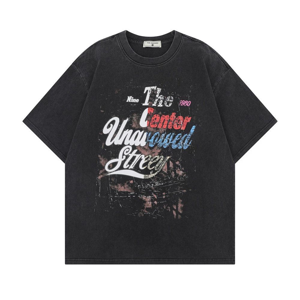 Vintage Men's casual American street gradient letter print T-shirt Size US M / EU 48-50 / 2 - 1 Thumbnail