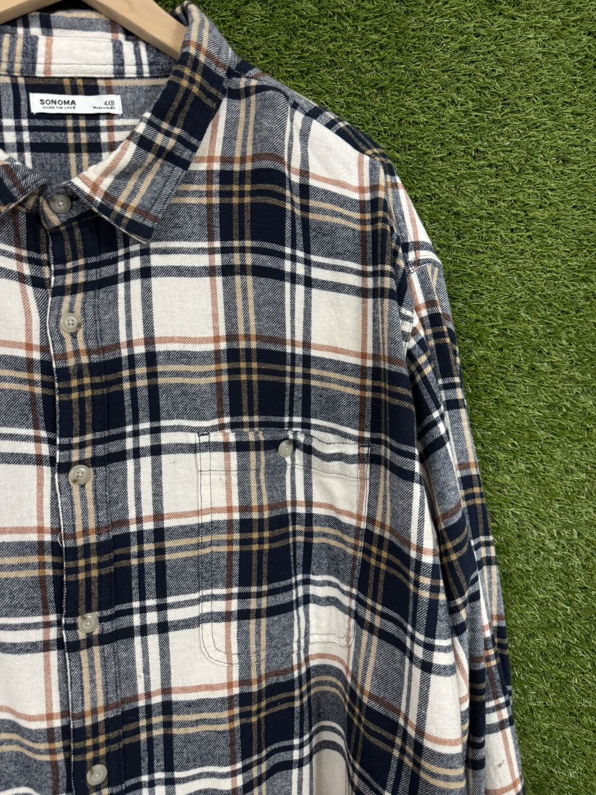 Sonoma Sonoma Flannel Plaid Pocket Work Shirt 4XB XXXXL Size US XXL / EU 58 / 5 - 4 Thumbnail