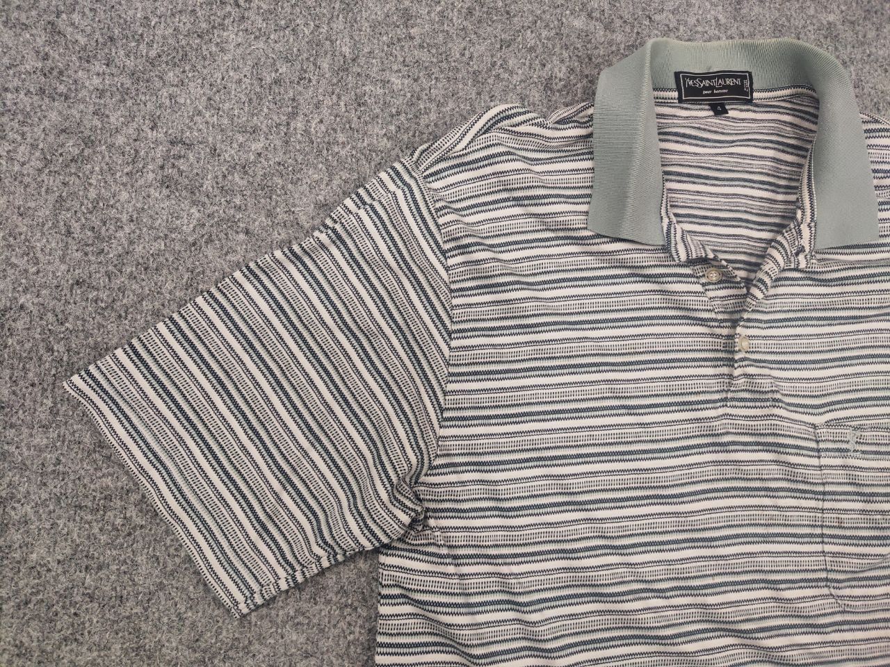 Yves Saint Laurent Vintage 80 -90's Yves Saint Laurent Pour Homme Polo Shirt Size US L / EU 52-54 / 3 - 7 Thumbnail