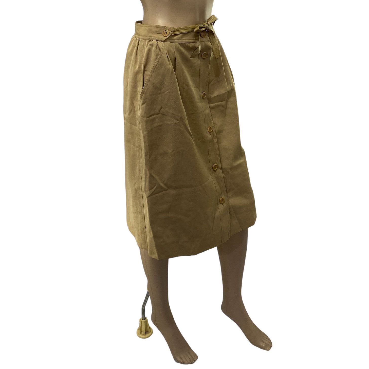 Gucci × Vintage GUCCI Vintage Light Brown Buttoned Wool Skirt Size 32" / US 10 / IT 46 - 2 Thumbnail