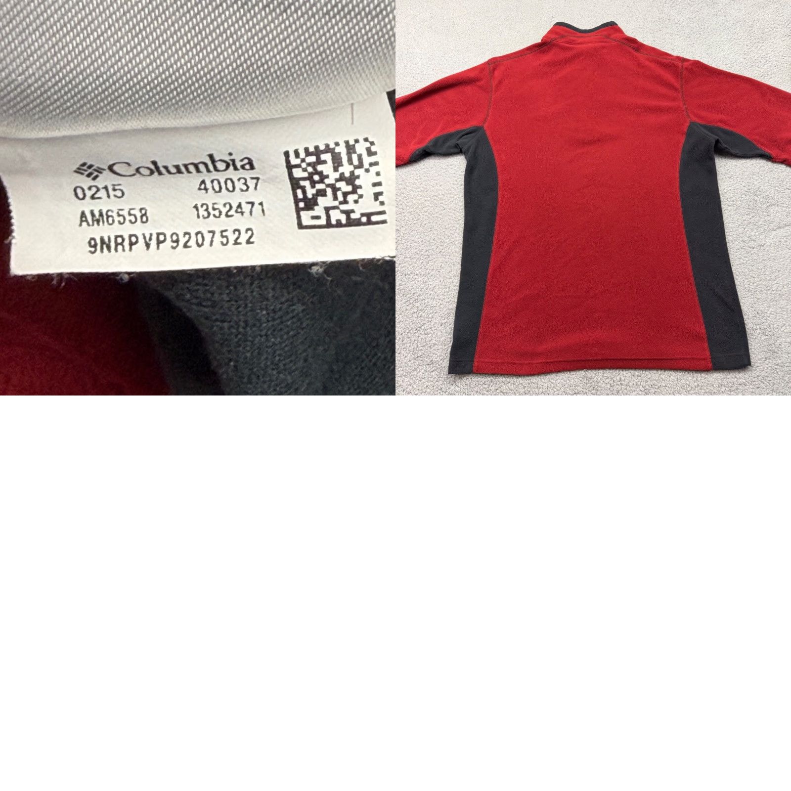 Vintage Columbia Mens Large Red/Blk Fleece Quarter Zip Pullover 1352471 Sweater Mock Neck Long Zip Cuff Logo Size US L / EU 52-54 / 3 - 9 Thumbnail