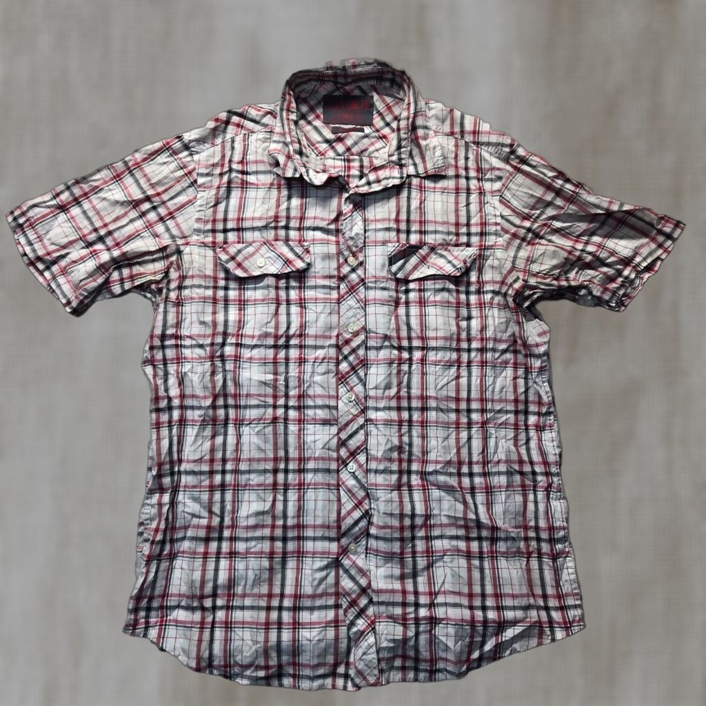 Ecko Unltd. Ecko Unlit Marc Ecko Shirt Button Up Short Sleeve Red Plaid Adult Men's XL Size US XL / EU 56 / 4 - 1 Thumbnail