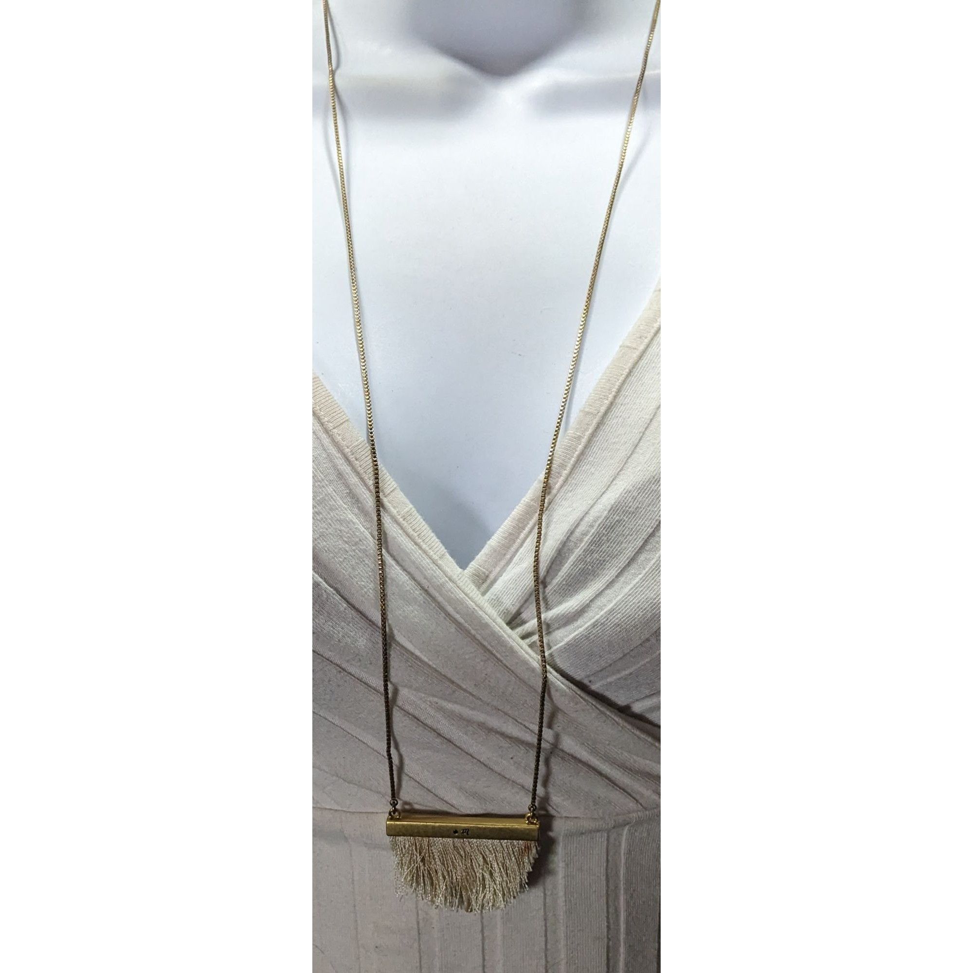 Madewell Madewell Dreamkeeper Cream And Gold Tone Fringe Pendant Neck Size ONE SIZE - 5 Thumbnail
