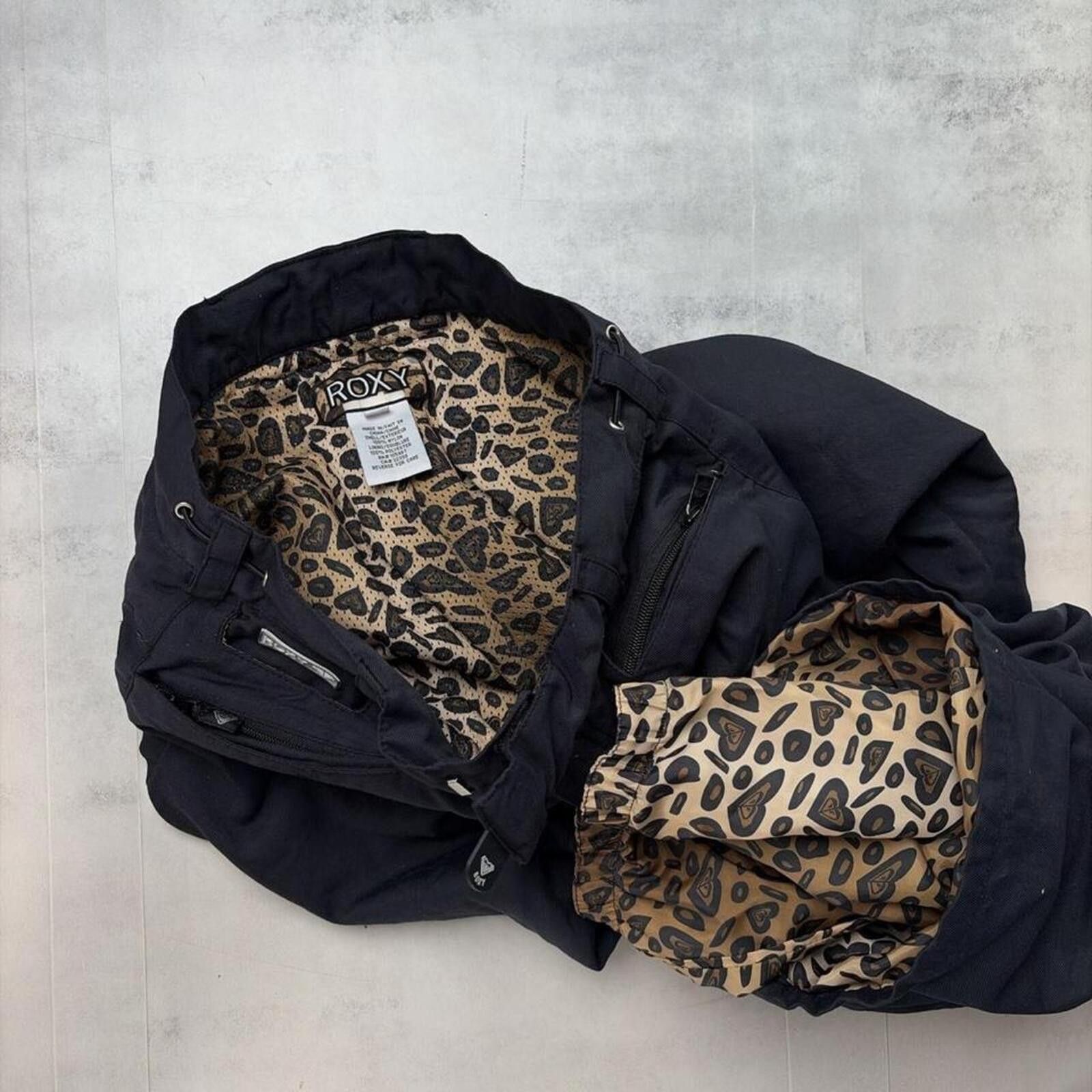 Royal Robbins Y2K Roxy Quiksilver Cheetah Print Lined Baggy Ski Pants Size 28" / US 6 / IT 42 - 6 Thumbnail