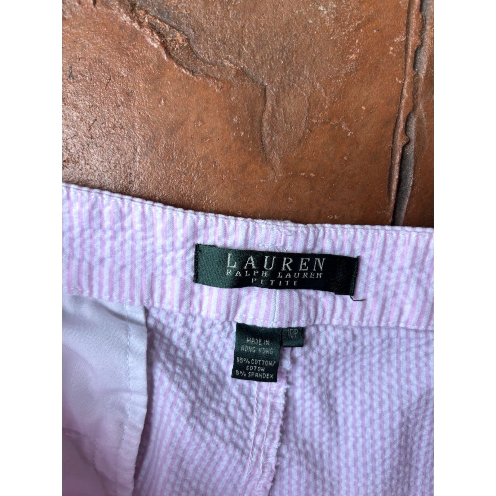 Ralph Lauren LAUREN RALPH LAUREN Seersucker Dress Pants Women’s 10P Pink Striped Golf Pants Size 32" / US 10 / IT 46 - 2 Thumbnail