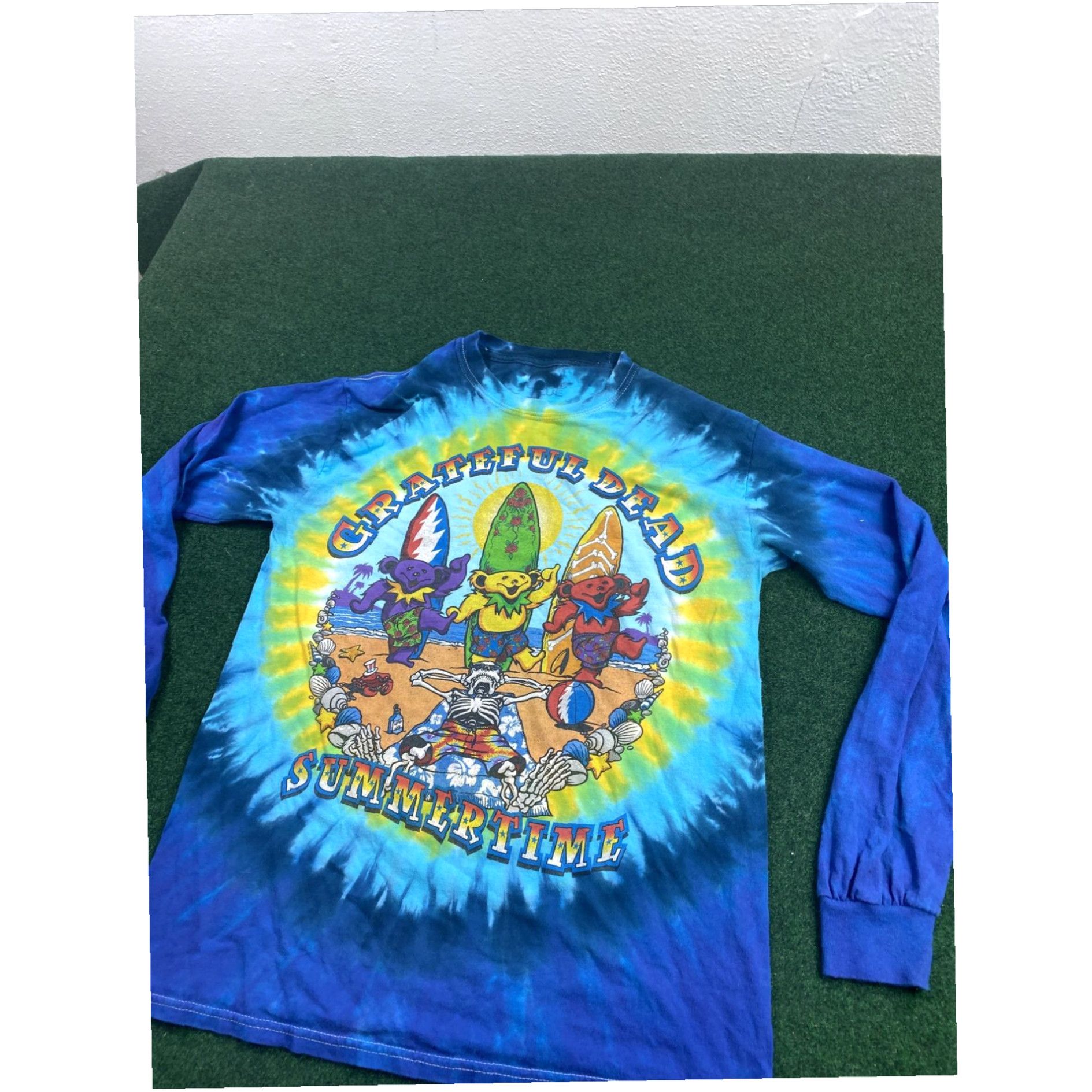 Liquid Blue 2001 Grateful Dead Tie Dye Liquid Blue Long Sleeve Shirt Summertime Bears Surf m Size US M / EU 48-50 / 2 - 3 Thumbnail