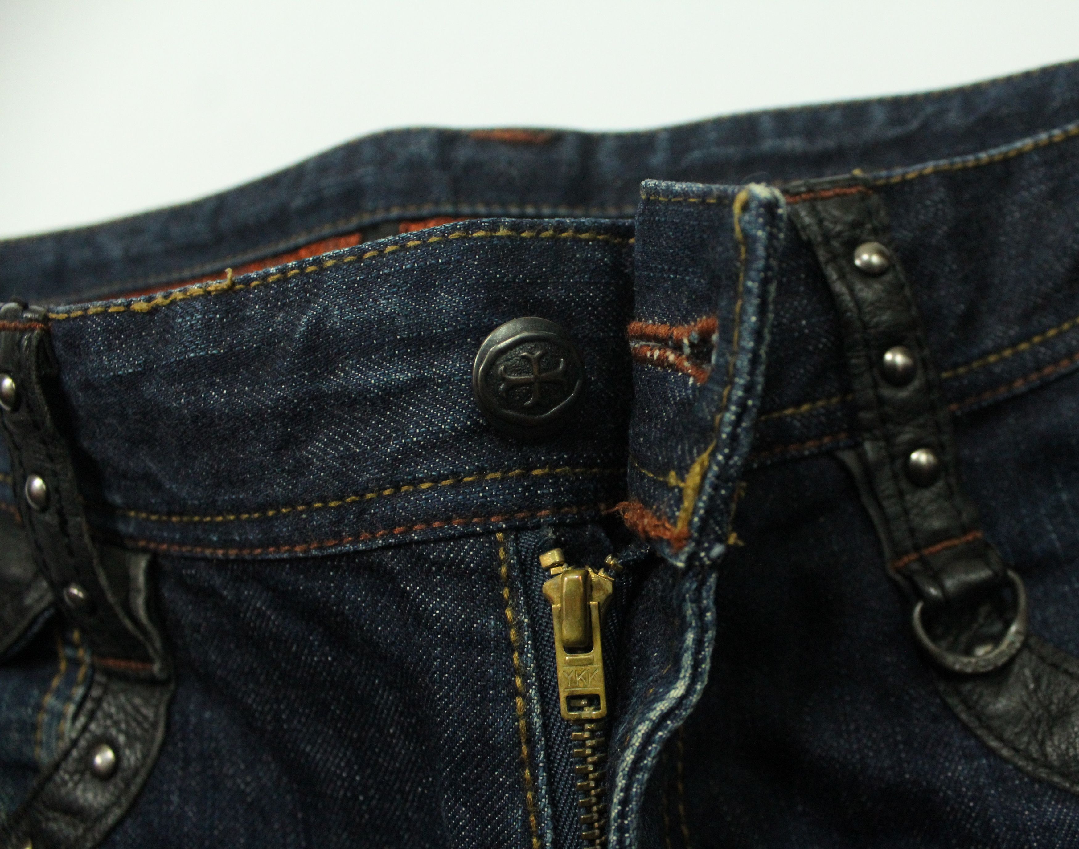 Japanese Brand Leather Pocket Laced Spiral Cut NICOLE CLUB FOR MEN Denim Size US 34 / EU 50 - 16 Thumbnail