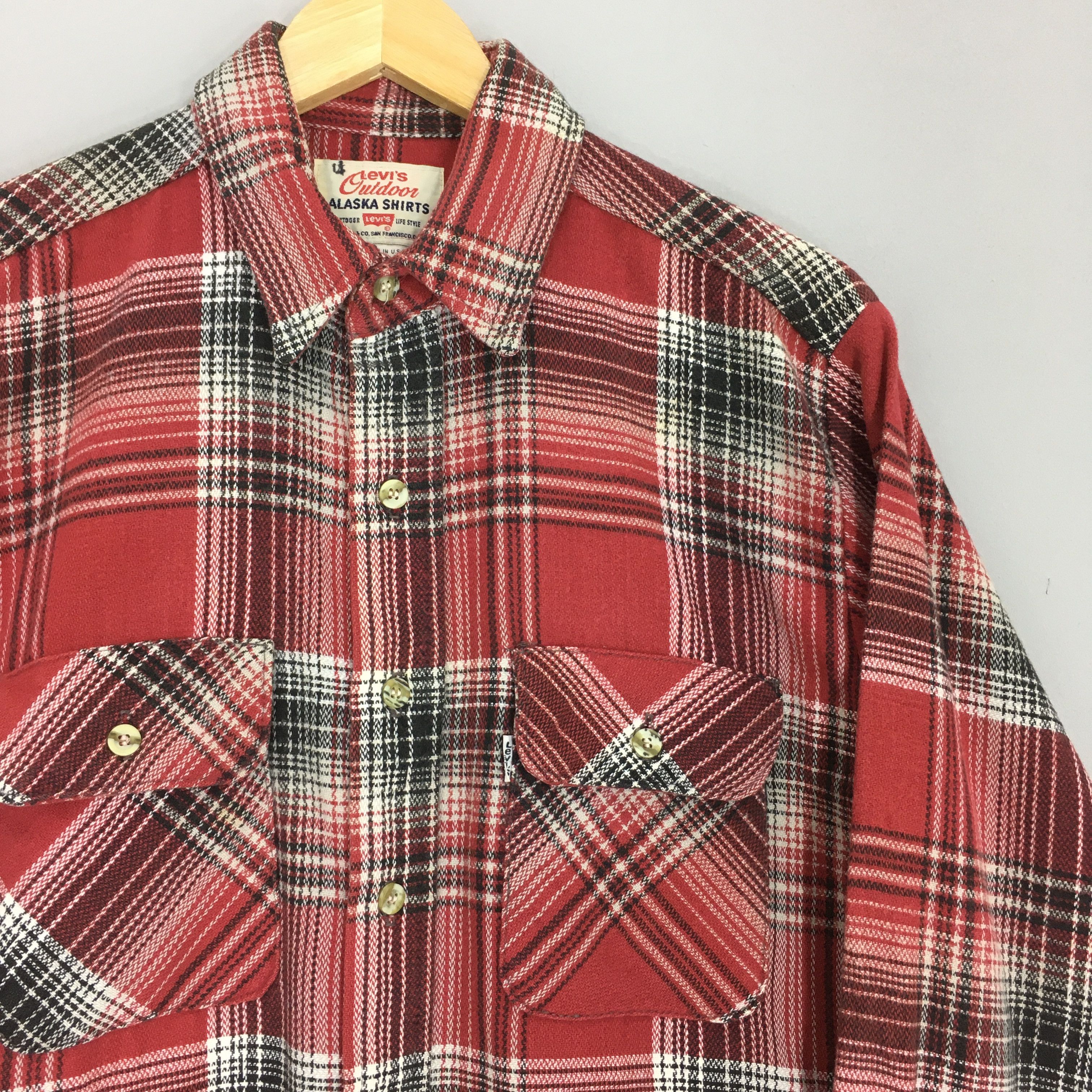 Levi's × Vintage Vintage Levi's Outdoor Alaska Checkered Flannel Shirt Large Size US L / EU 52-54 / 3 - 2 Thumbnail