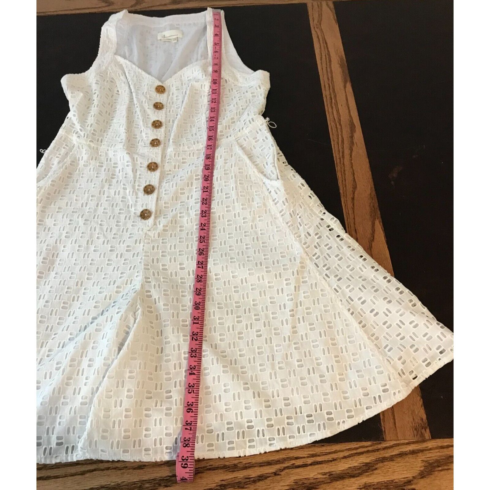 Anthropologie Anthropologie Women's White Belted Eyelet Romper NO BELT-14 Size 36" / US 14 / IT 50 - 8 Thumbnail