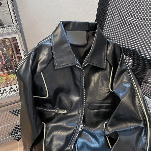 Vintage Kokubu x Chiba Sporty Racing Style Black PU Leather Jacket Size US M / EU 48-50 / 2 - 7 Thumbnail