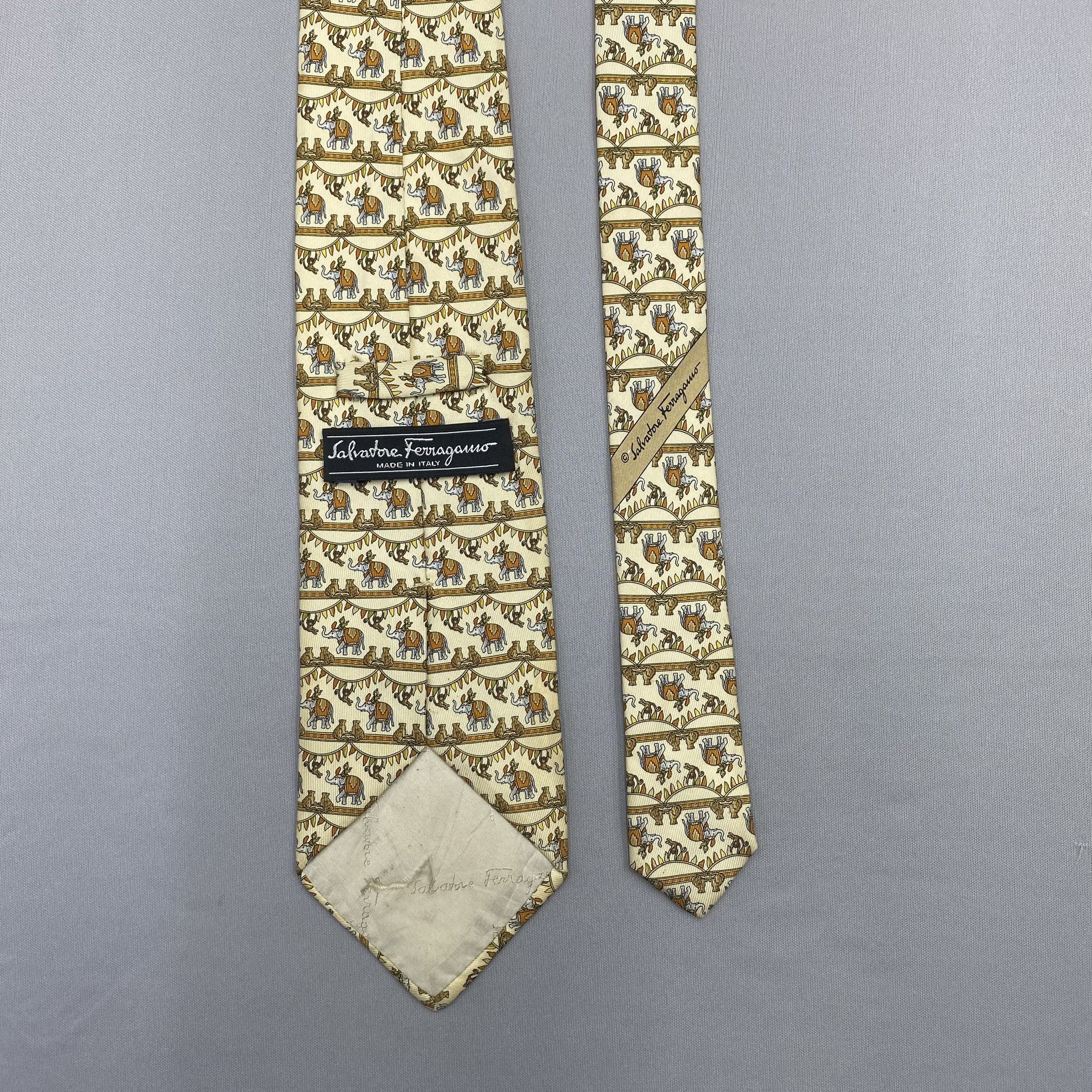 Salvatore Ferragamo Vintage Salvatore Ferragamo SILK Necktie Cravate Pure Silk Size ONE SIZE - 6 Thumbnail