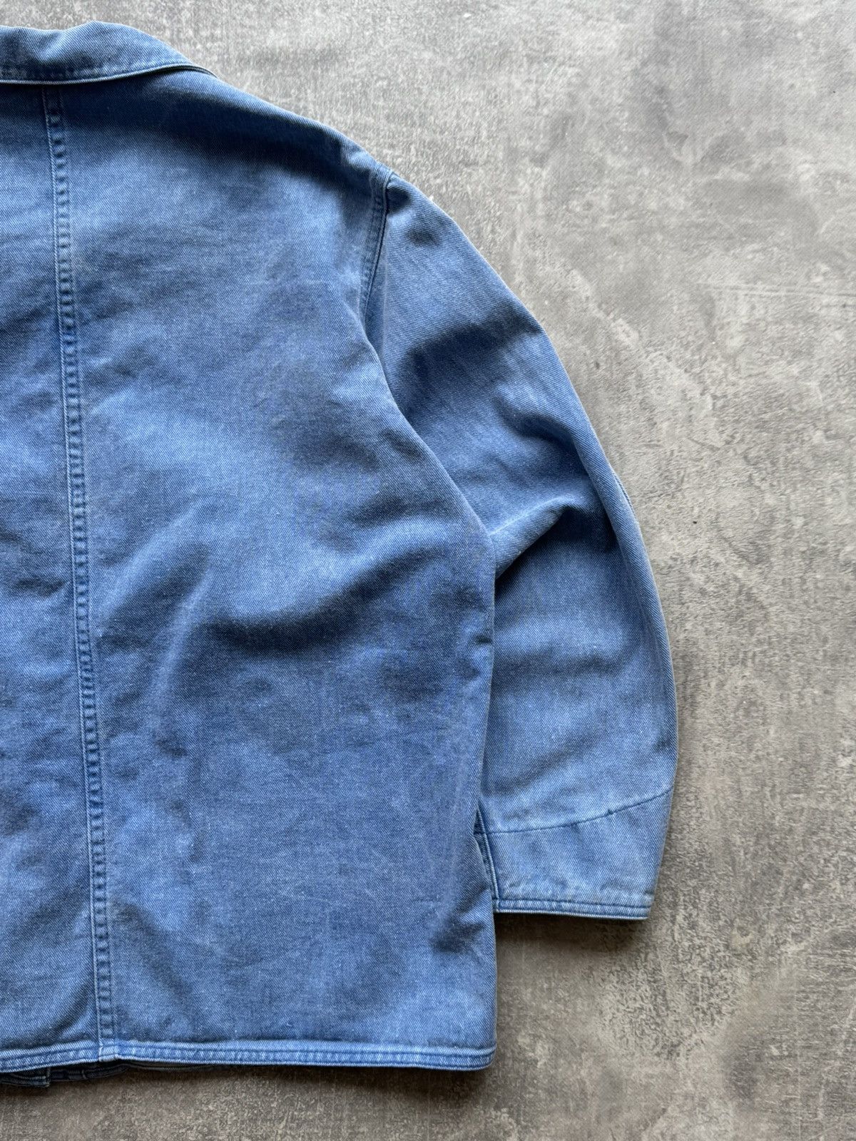L.L. Bean 80s LL Bean Peter Pan Collar Chambray Chore Jacket Work Wear Size US L / EU 52-54 / 3 - 8 Thumbnail