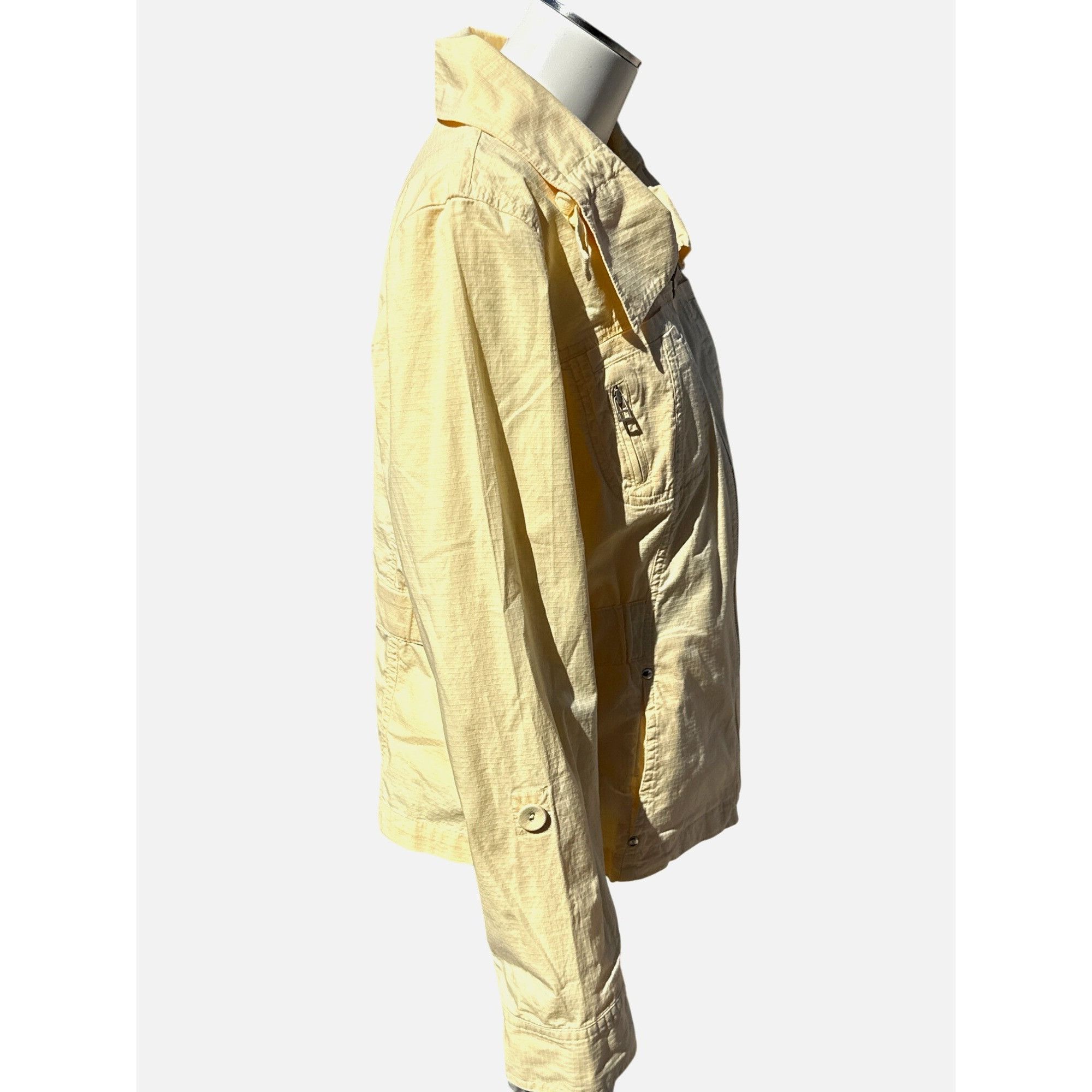 Chicos Chicos Yellow Lightweight Zip Up Jacket Casual Utility Style Size M / US 6-8 / IT 42-44 - 2 Thumbnail