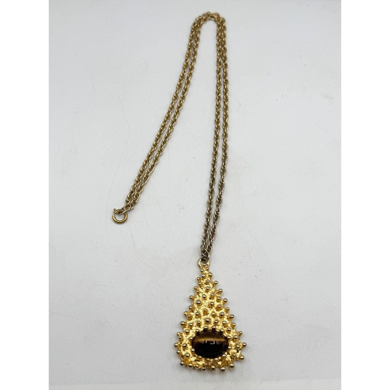 Kenneth Jay Lane Kenneth Lane vintage brutalist cat eye Pendant necklace Size ONE SIZE - 3 Thumbnail