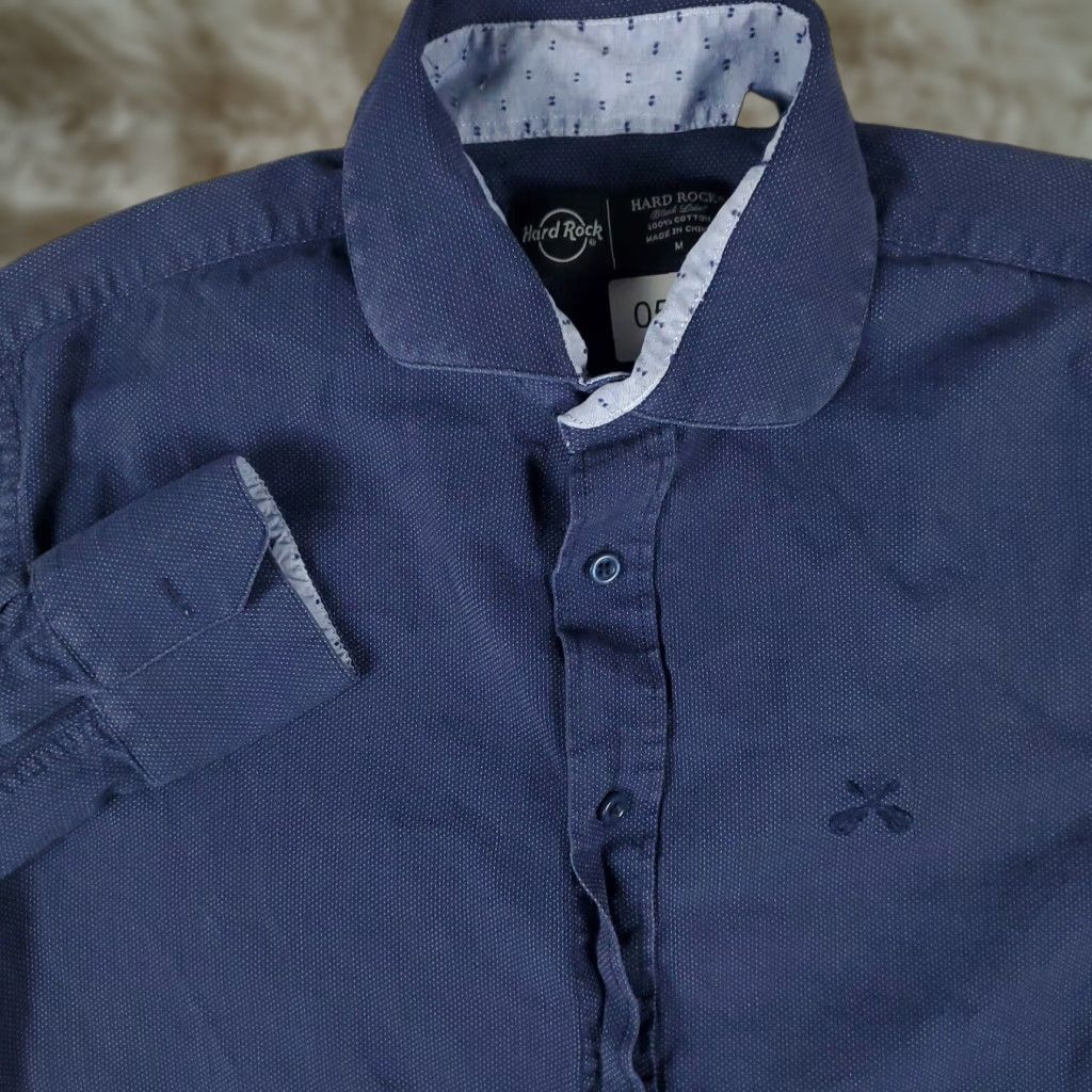 Hard Rock Cafe Hard Rock Shirt Mens Medium Blue Button-Up Long Sleeve Casual Shirt Size US M / EU 48-50 / 2 - 1 Thumbnail