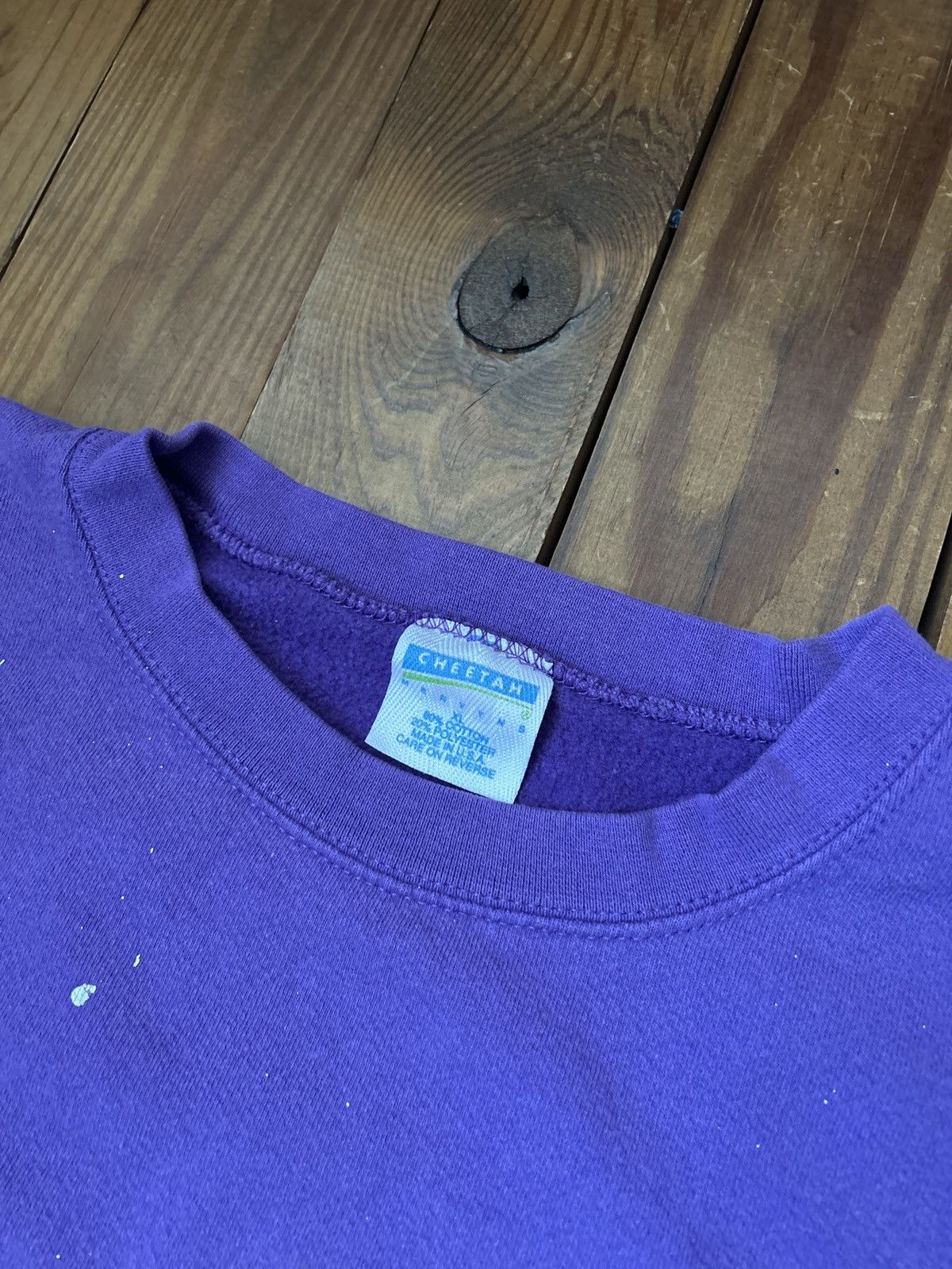 Vintage Vintage 90s Purple Paint Splatter Purple Crewneck Sweatshirt Size US XL / EU 56 / 4 - 2 Thumbnail